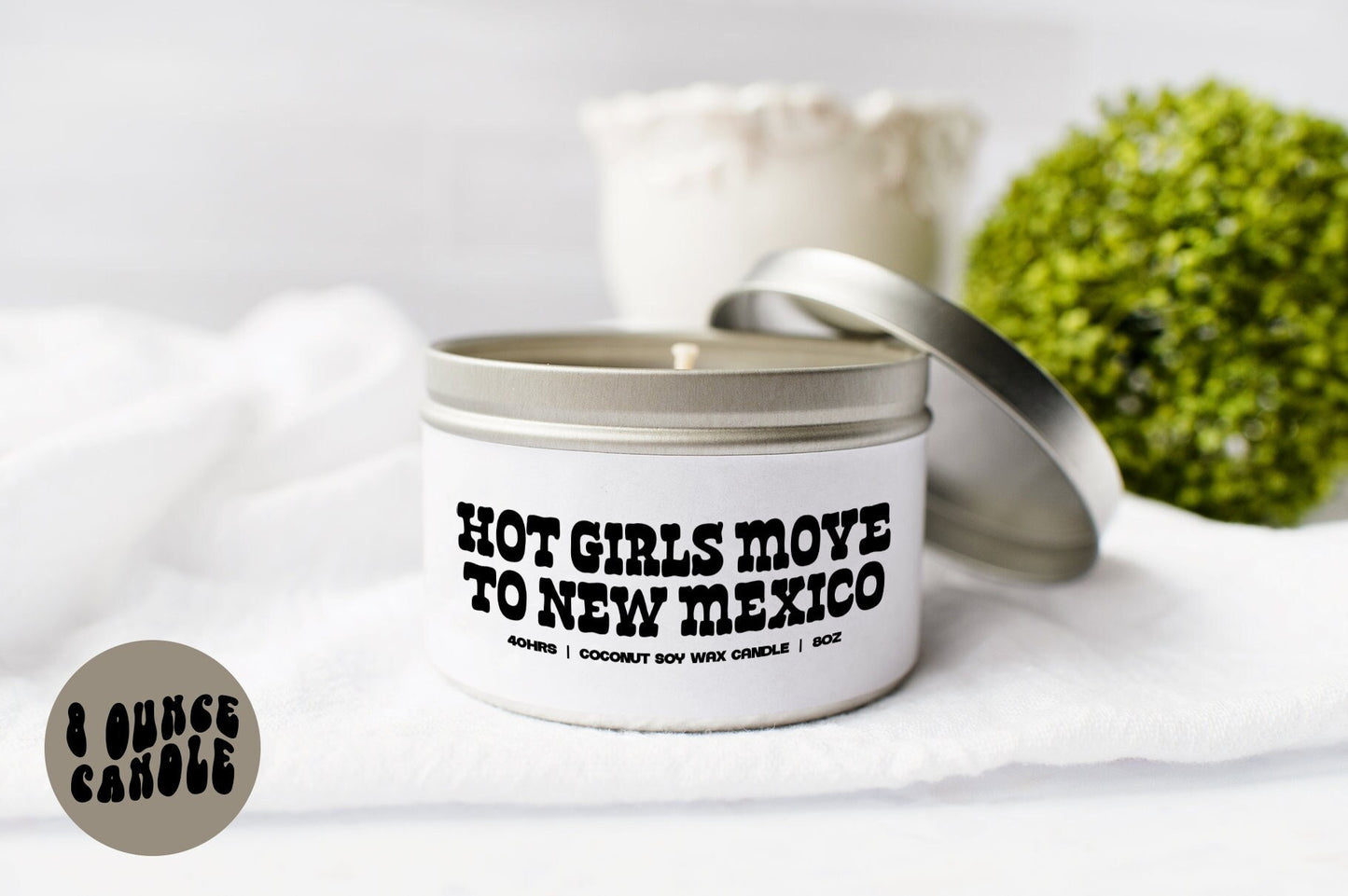 New Mexico NM Moving Away Candle Gifts Tin Coconut Soy Wax Scented Aromatherapy Vanilla Coffee Home Office Decor Graphic Tee – Easygoing Wear · Great Gift For Fans