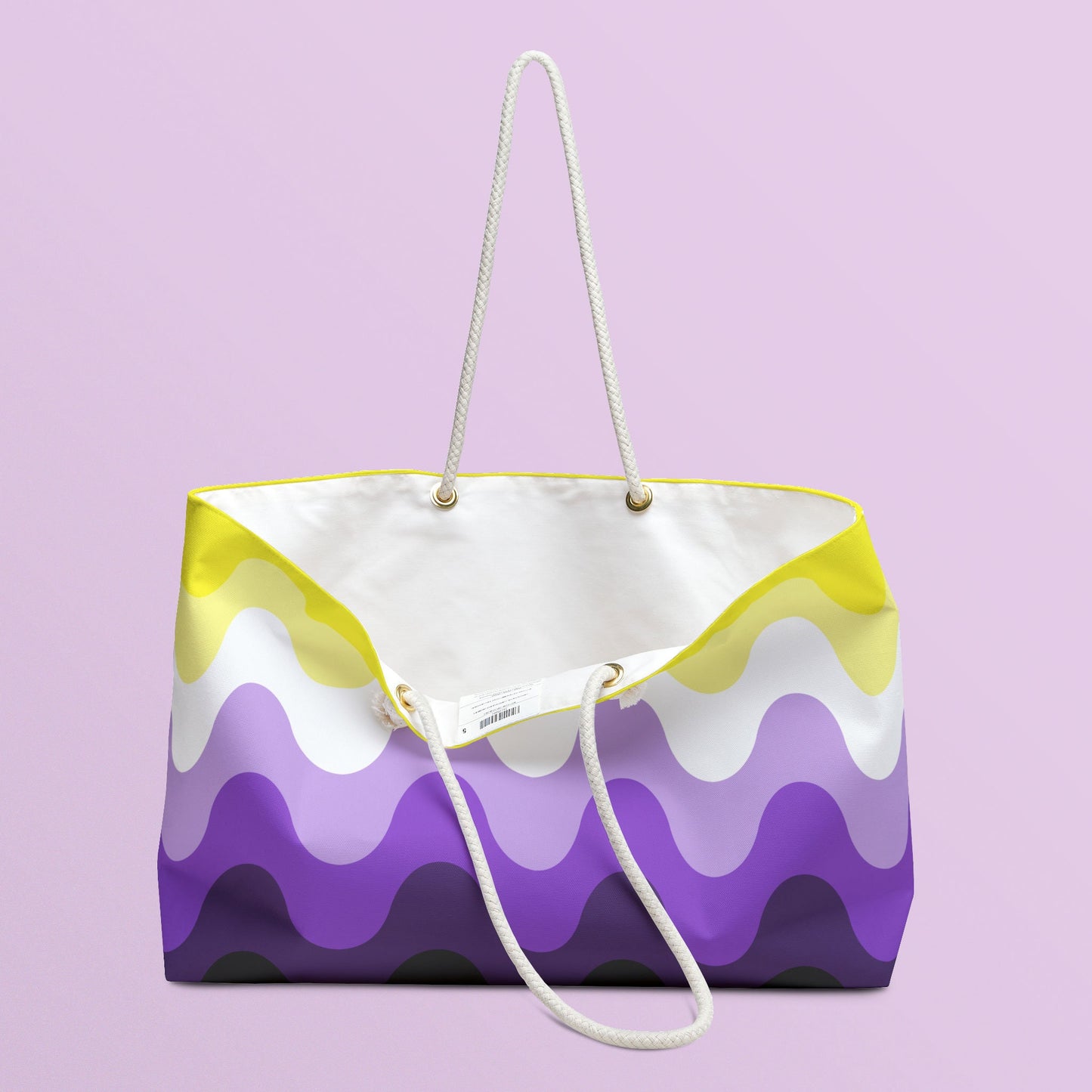 Subtle Nonbinary Pride Waves Weekender Bag All Over Print Oversized Beach Bag Nonbinary Pride Shopping Bag Enby Flag Accessories Bag Tote Bag – Cozy Vibes · Top Pick For Any Outfit