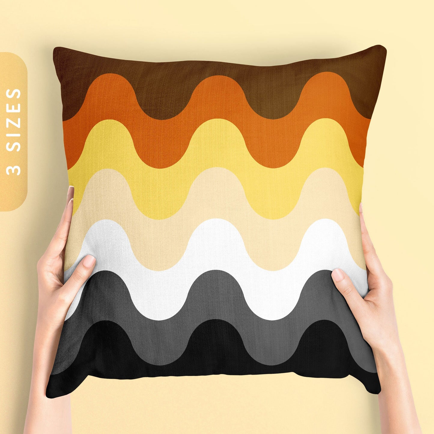 Subtle Gay Bear Pride Waves Pillow Case Insert All Over Throw Pillow Pride Cushion Cover LGBTQ Bear Brotherhood Pride Pillow Cover Graphic Tee – Easygoing Wear · Great Gift For Fans