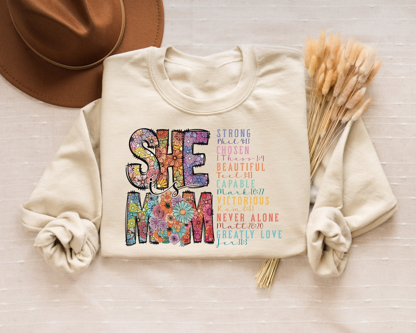 She is Mom Sweatshirt She Is Strong Shirt Bible Verse Shirt Mom Empowered Women Shirt Strong Mom Shirt Christian Mom Shirt Mothers Day Sweatshirt – Feel-Good Design · High-Quality Print