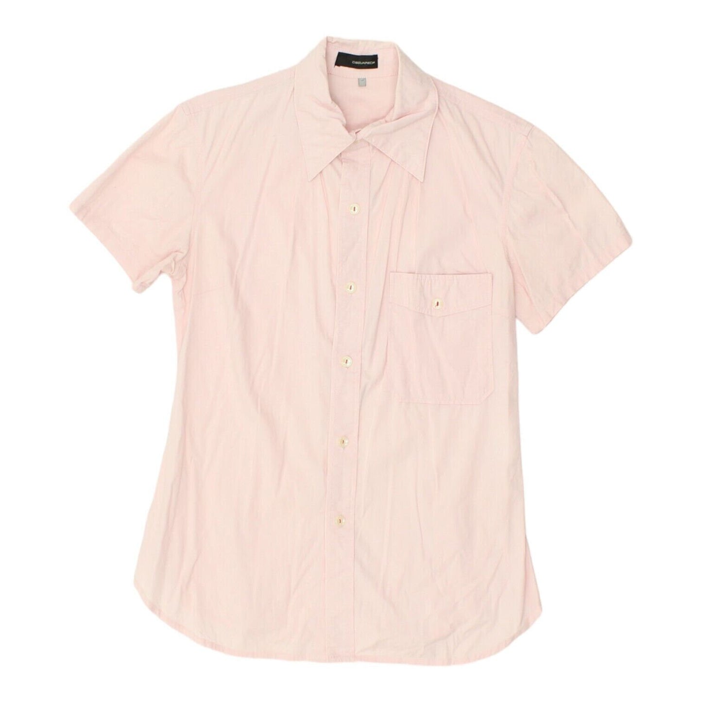 Dsquared2 Womens Pink Button Up Short Sleeve Shirt Vintage High End Designer Graphic Tee – Cozy Vibes · Trending Graphic Apparel