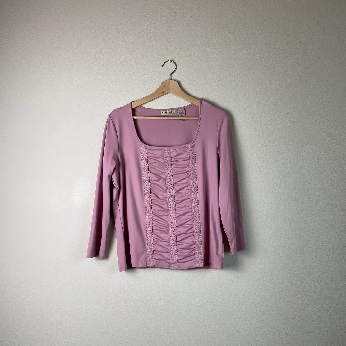 Y2K vintage 2000s pink ruched milkmaid long sleeve blouse size Graphic Tee – Aesthetic Look · High-Quality Print