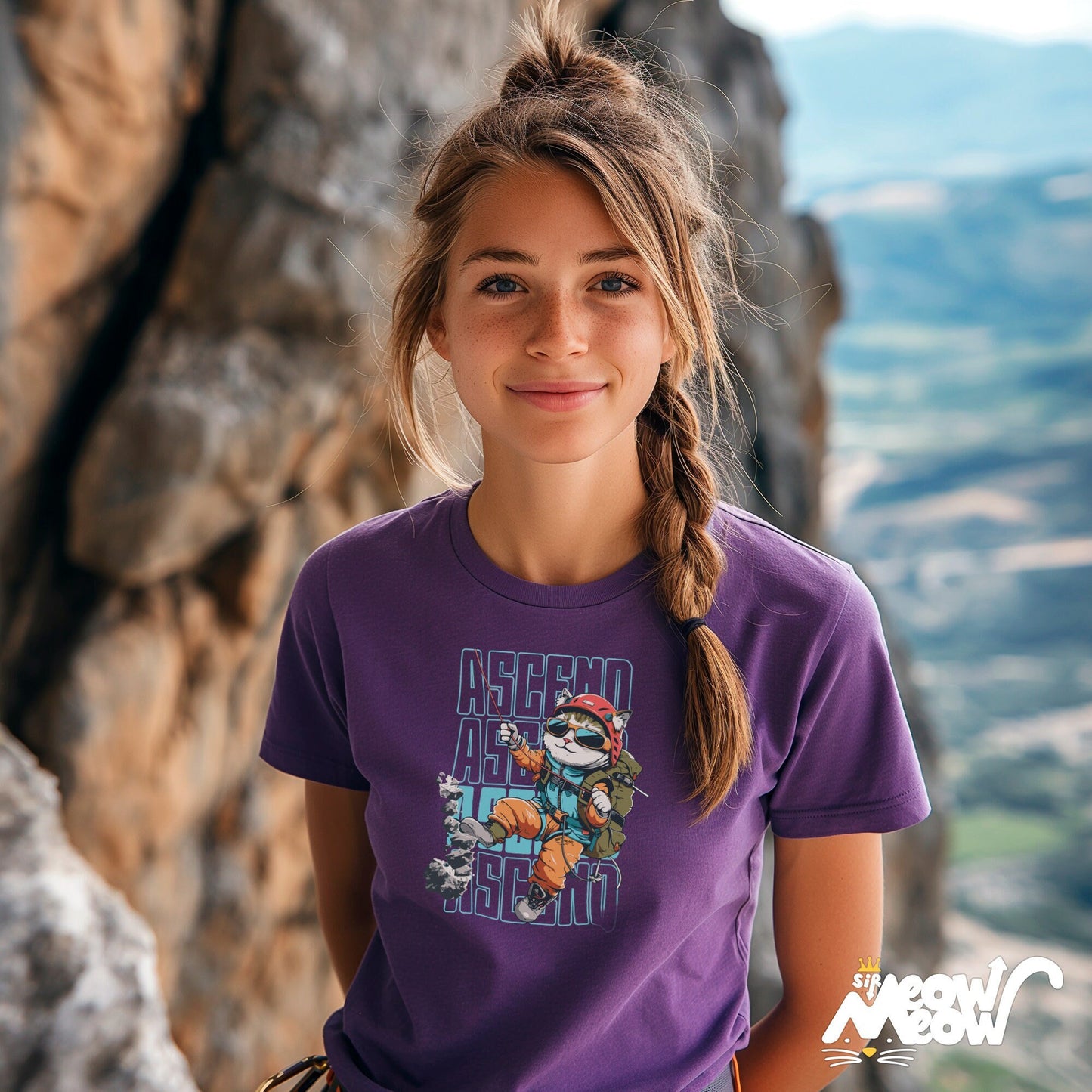 Climbing Cat T Shirt Adventure Casual Wear Unisex Graphic Tee Gift for Climbers Graphic Tee – Bold Style · High-Quality Print