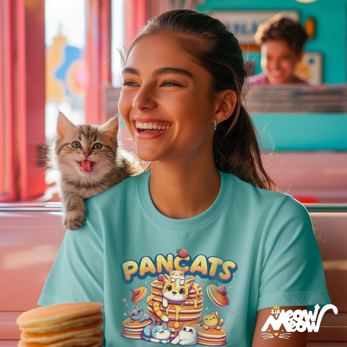 Pancats T Shirt Breakfast Foodie Tee Cute Cat Lovers Shirt Quirky Casual Top Gift for Pet Owners Graphic Tee – Aesthetic Look · Perfect For Daily Wear
