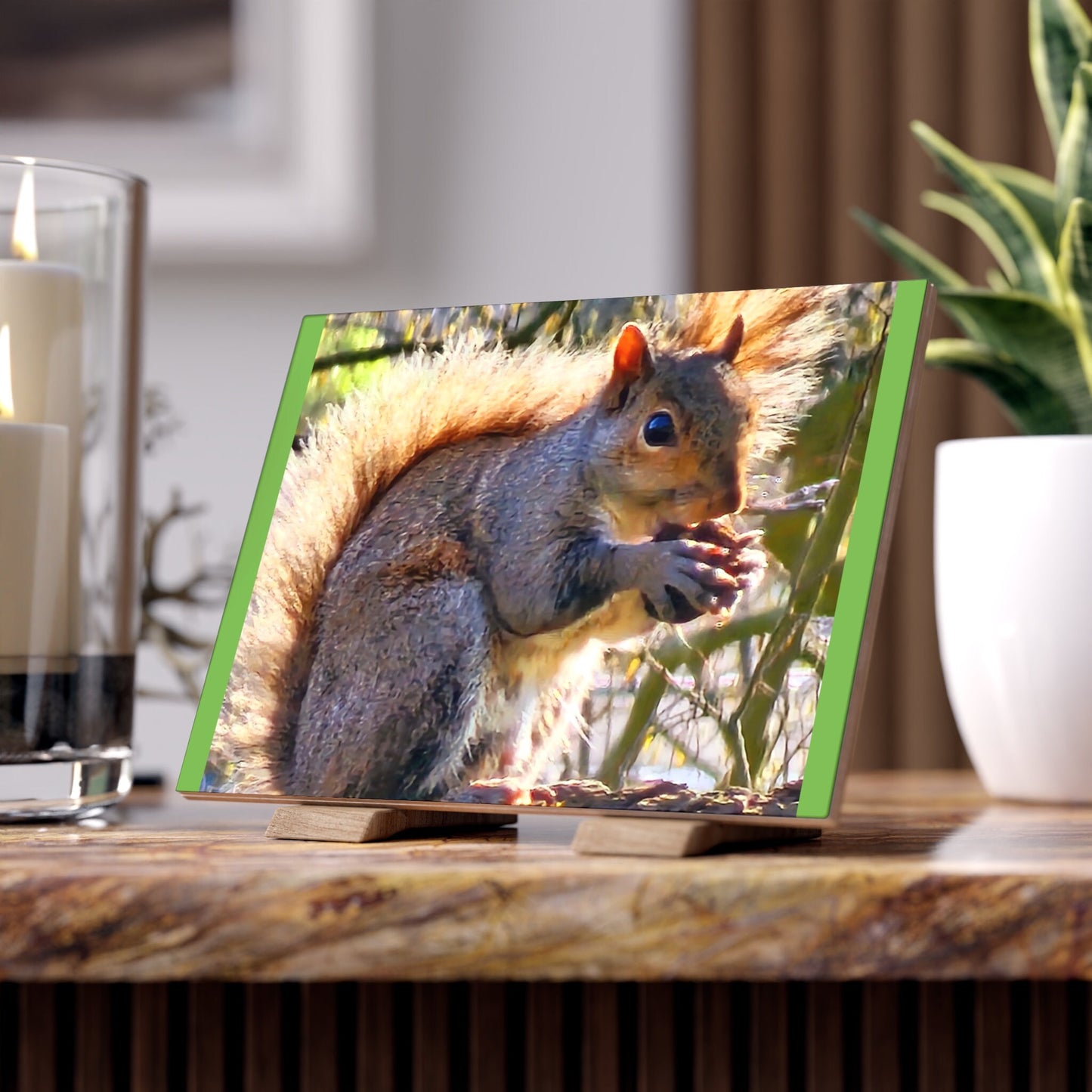 Squirrel Photo Wall Art Ceramic Tile Nature Picture Wall Photo Cabin Rv Life Decor Gift For Birthday Animal Lover Graphic Tee – Soft Feel · Must-Have Style