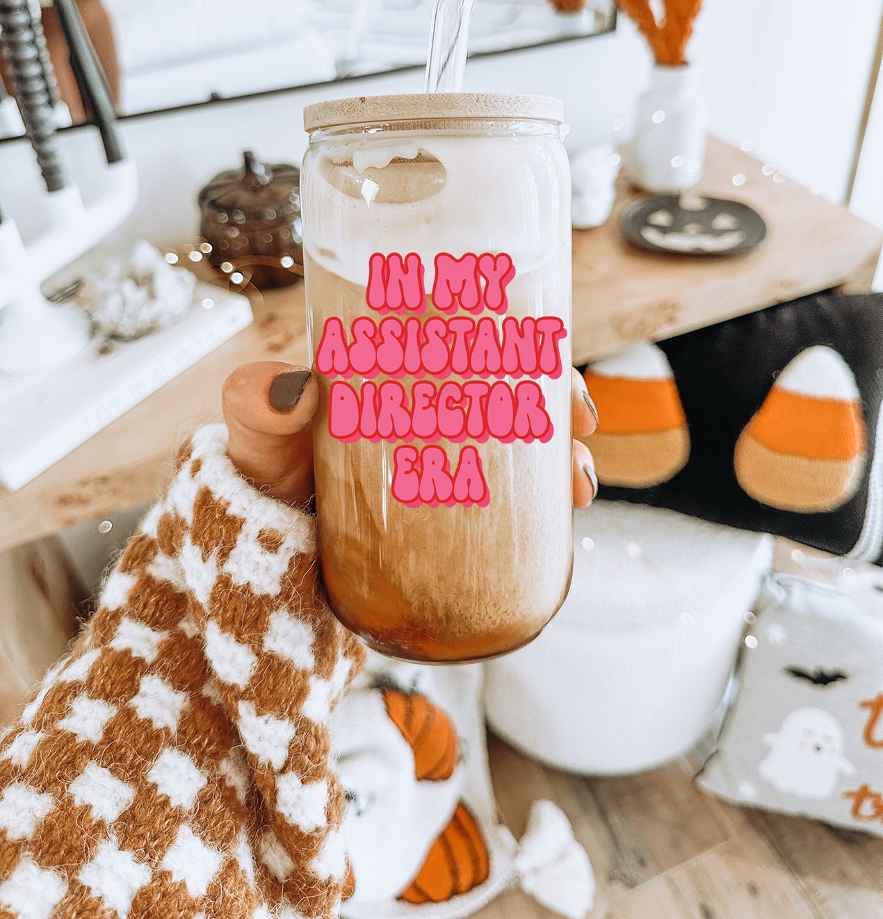 Assistant Director Glass Tumbler Gifts Reusable Cup For Her Best Friend Bamboo Lid Straw Iced Latte Coffee Soda Can Graphic Tee – Bold Style · Top Pick For Any Outfit