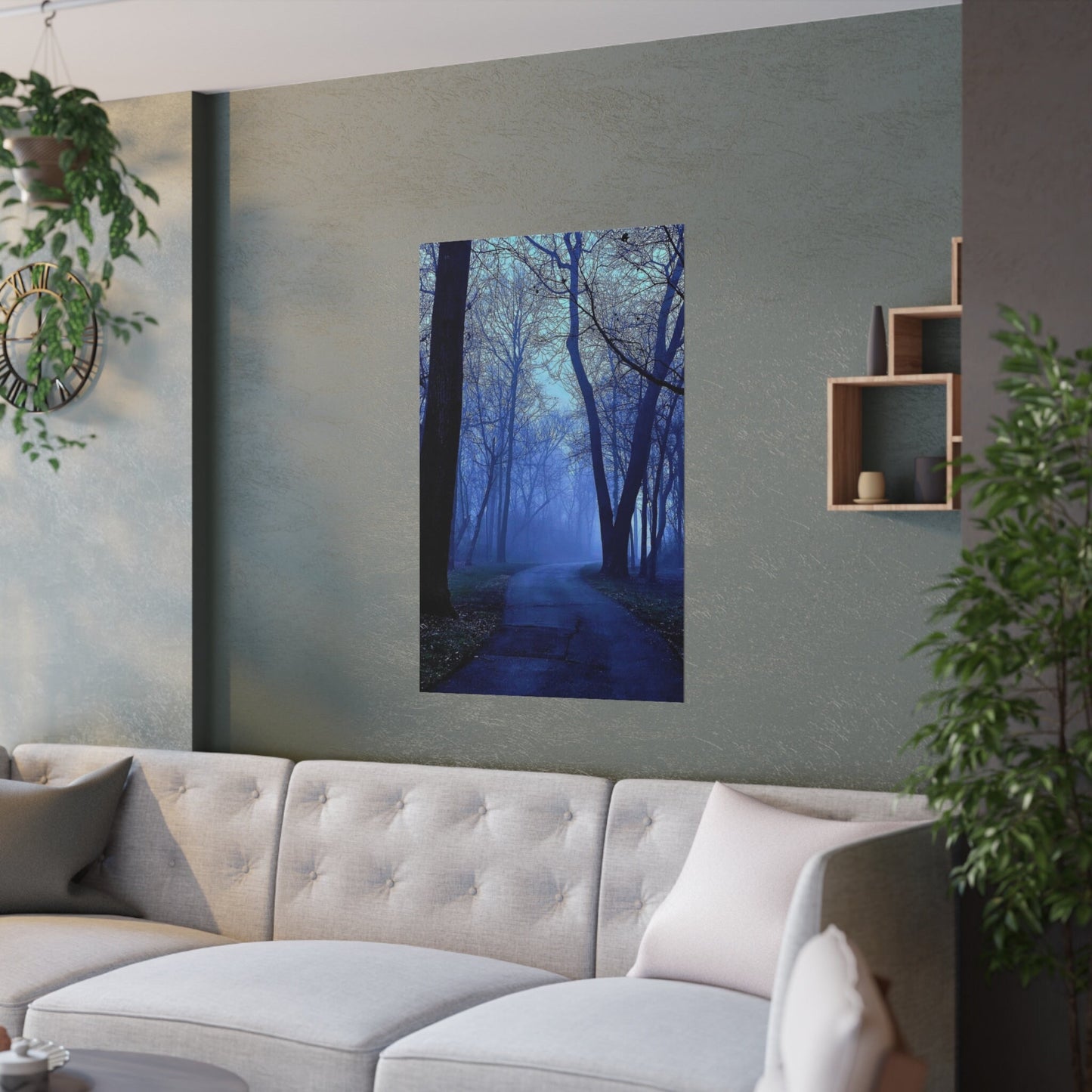 Forest Moon Satin Poster Night Scene Scenic Night Trail Rustic Poster Home Cabin RV Decor Scenic Wall Art Real Photo Gift Graphic Tee – Everyday Comfort · Trending Graphic Apparel