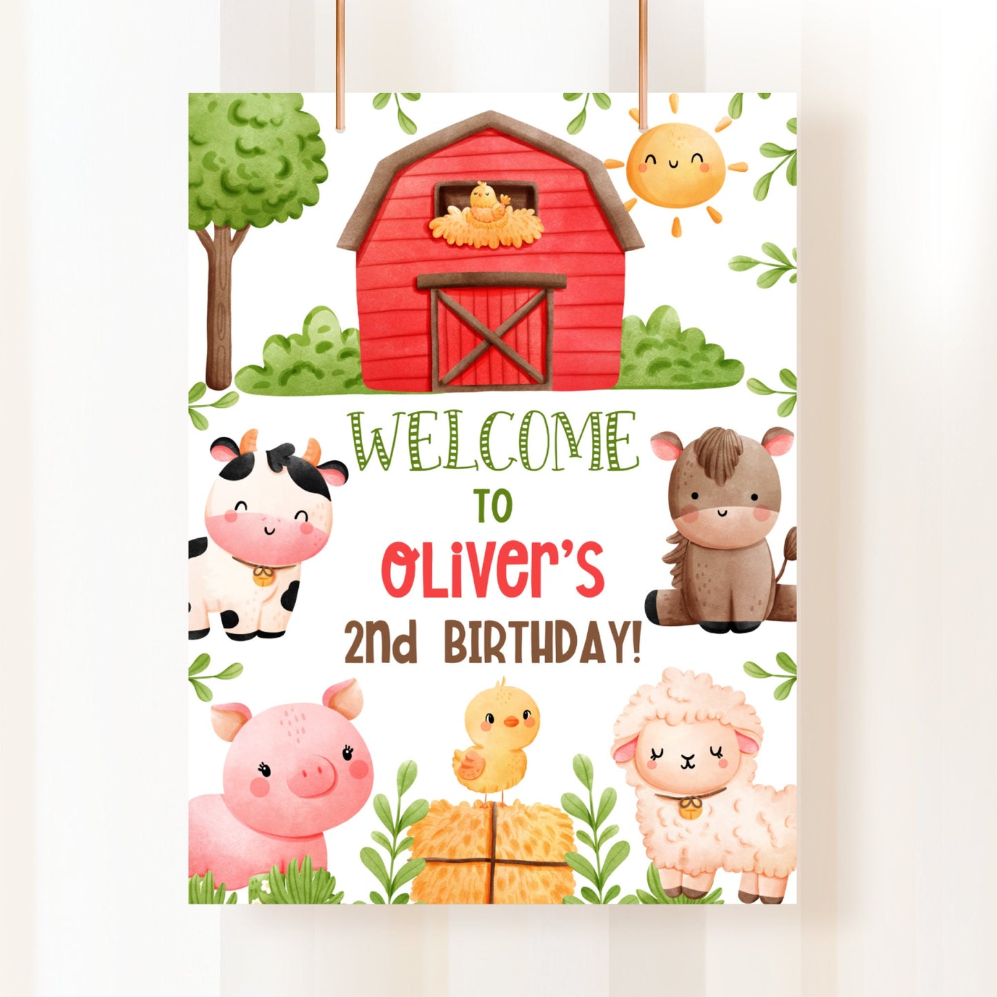 Farm Animals Birthday Welcome Sign Barnyard Birthday Welcome Party Sign Boy Farm Birthday Printable Signs Farm Welcome Sign Barn Pig FARM1 Graphic Tee – Premium Graphic · High-Quality Print