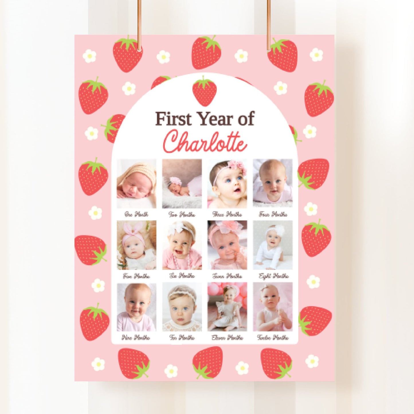 Strawberry First Birthday Poster Berry First Birthday Milestone Sign My First Year Board Baby 1st Year Photo Strawberry Party Girl STRAW2 Graphic Tee – Warm & Stylish · Must-Have Style