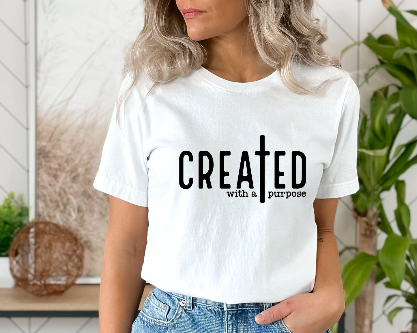 Created With Purpose Shirt Christian Shirts Bible Verse Sweatshirts Bible Quote Shirt Women Christian T Shirt Religious Gifts Trendy Sweatshirt – Warm & Stylish · Trending Graphic Apparel