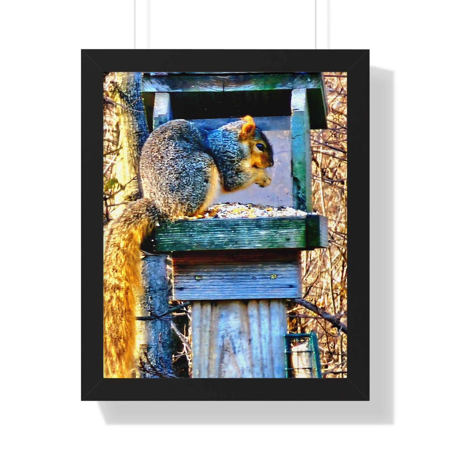 Framed Squirrel Picture Vertical Home Cabin RV Decor Rustic Wall Photo For Animal Lover Gift For Squirrel Lover Backyard Pet Graphic Tee – Everyday Comfort · Must-Have Style