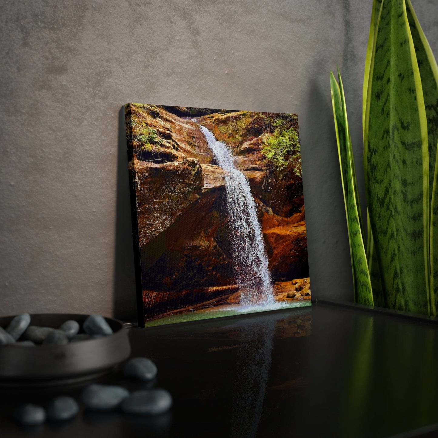 Ohio Waterfall Wall Art Canvas Tile Hocking Hills Scenery Picture Rustic Wall Photo Home Cabin RV Gift Hocking Hills Ohio Canvas Photo Graphic Tee – Soft Feel · Must-Have Style
