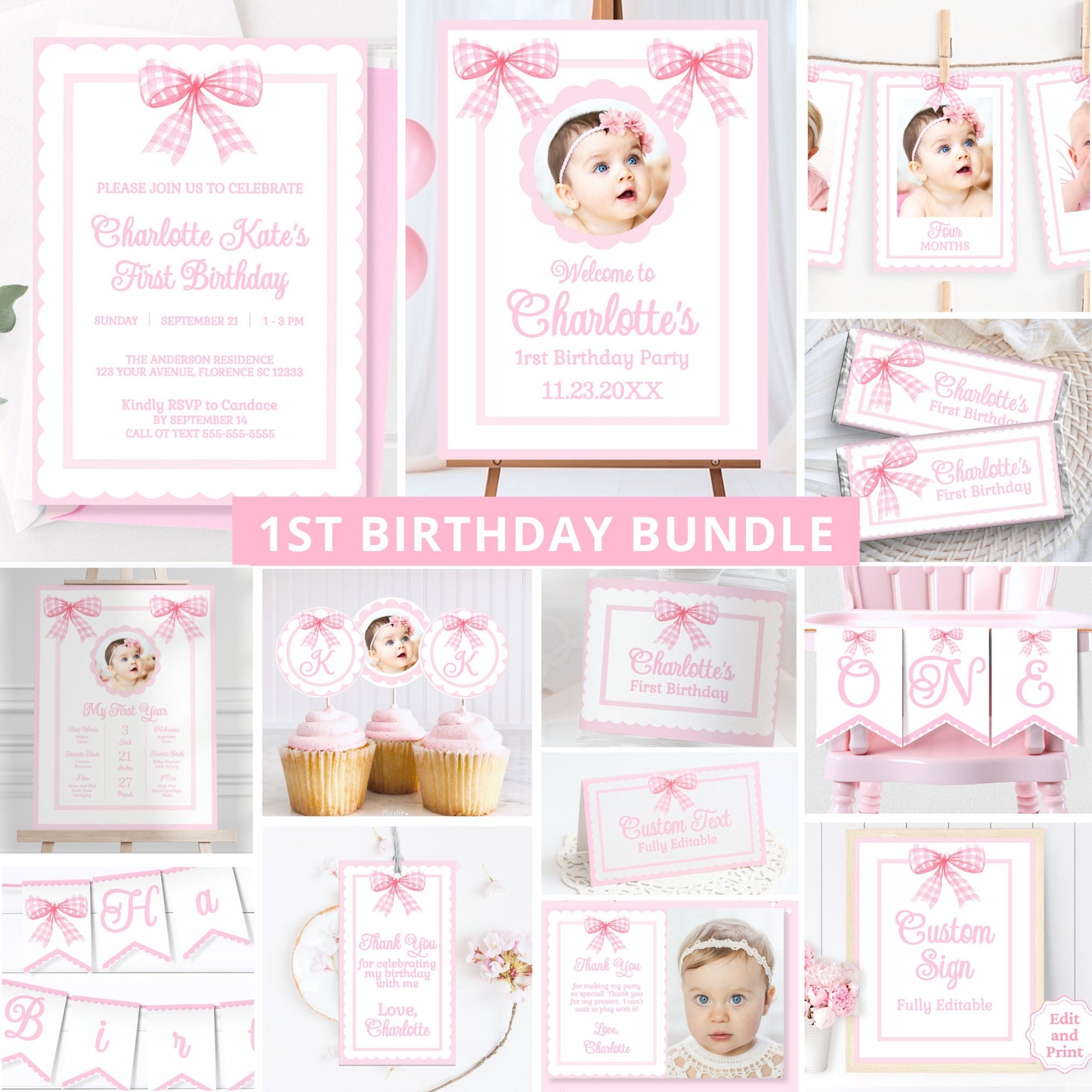 Bow Birthday Party Bundle Pink Bow Birthday 1St Birthday Girl 1st Birthday Bundle Bow Themed Party First Birthday Girl Classic Pink PINK1 Graphic Tee – Fan Favorite · Great Gift For Fans