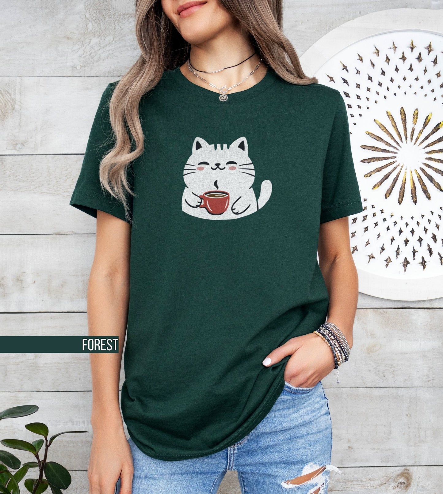 Cute Kawaii Cat Drinking Coffee T Shirt Anime Style Tee Cat Lover Gift Cat Mom Shirt Gift for Coffee Lovers Tea Drinking Kitty T Shirt Graphic Tee – Fan Favorite · Great Gift For Fans