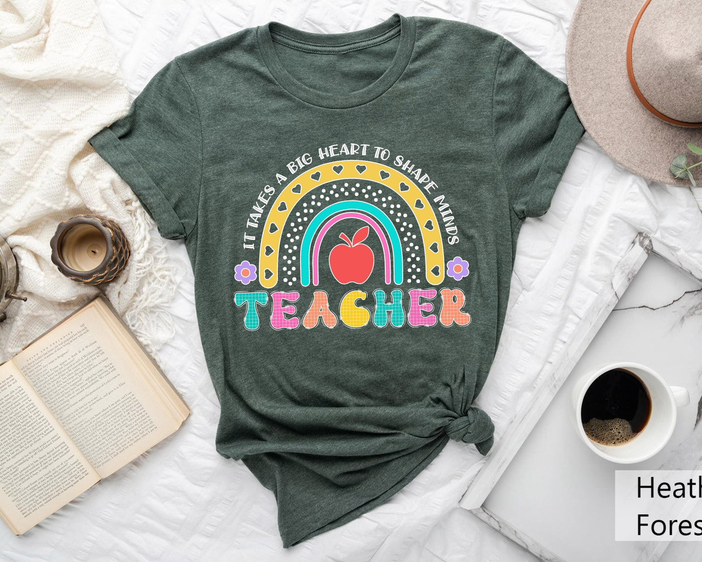 Teacher Shirt It Takes A Big Heart To Shape Little Minds Little Minds Teacher Appreciation Teacher Gifts Graphic Tee – Fan Favorite · Must-Have Style