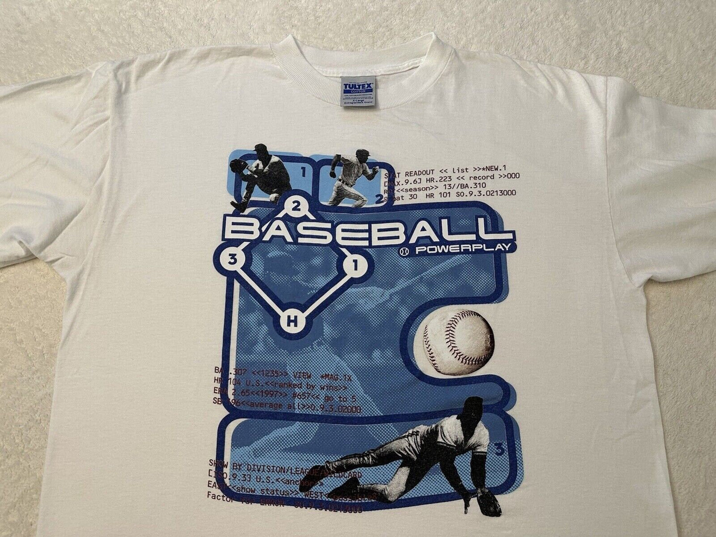 Vintage 1990s 90s Baseball Diamond Power Play Sports Stats Statistics T Shirt XL Graphic Tee – Warm & Stylish · Must-Have Style