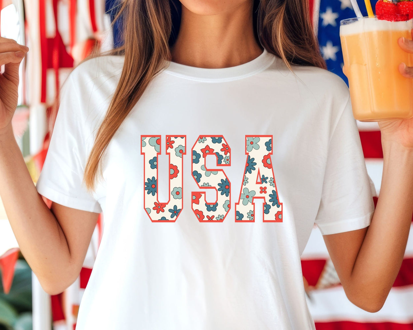 Retro USA Graphic Tee 4th of July Shirt American Graphic Tee Trendy USA Shirt Cute Oversized Tee Freedom Shirt Graphic Tee – Cozy Vibes · Perfect For Daily Wear
