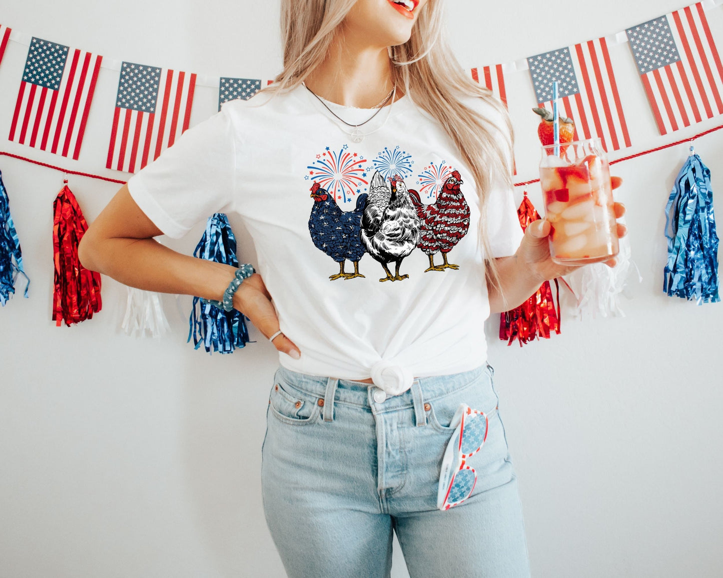 USA Fourth Of July Shirt America Chicken Shirt USA Flag Shirt Memorial Day Shirt 4th Of July Shirt Republican Graphic Tee – Warm & Stylish · High-Quality Print