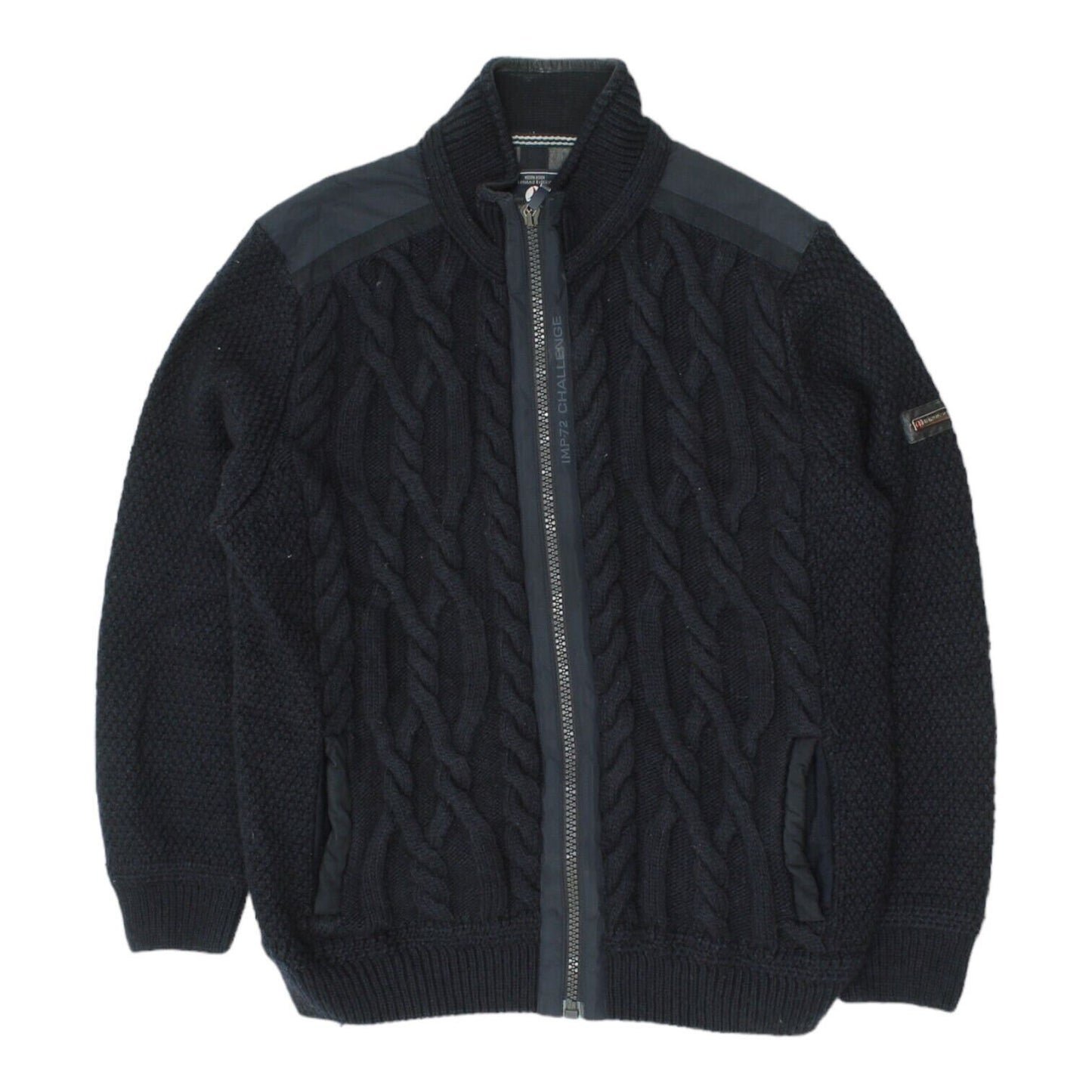 Impulso Mens Navy Full Zip Knit Jumper Vintage High End Designer Jacket VTG Graphic Tee – Fan Favorite · Perfect For Daily Wear