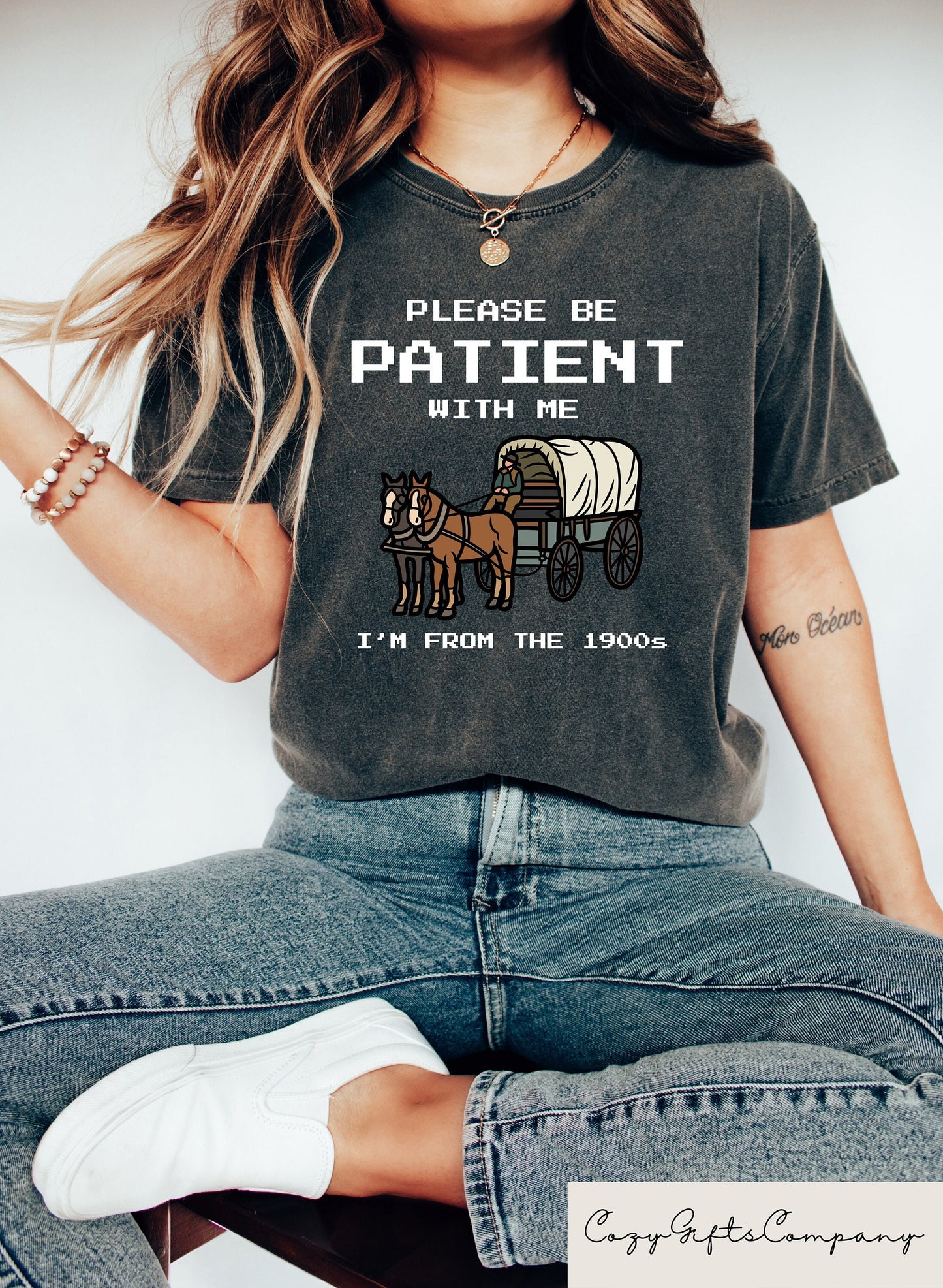 Please Be Patient With Me I39m From The 1900s Shirt Funny Retro Shirt 1900s Graphic Tee Western Graphic Tee Born In 1900s Birthday Gift Graphic Tee – Soft Feel · Great Gift For Fans