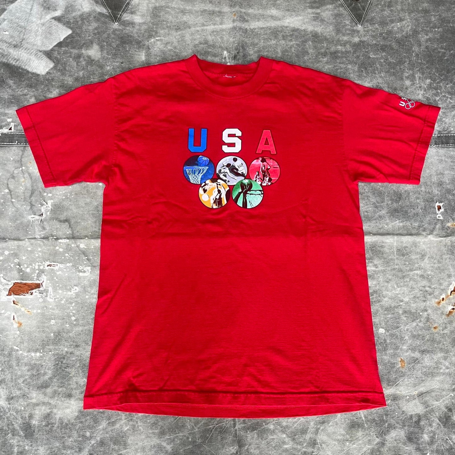Vintage Y2K USA Olympic Rings Graphic Shirt Graphic Tee – Bold Style · Trending Graphic Apparel
