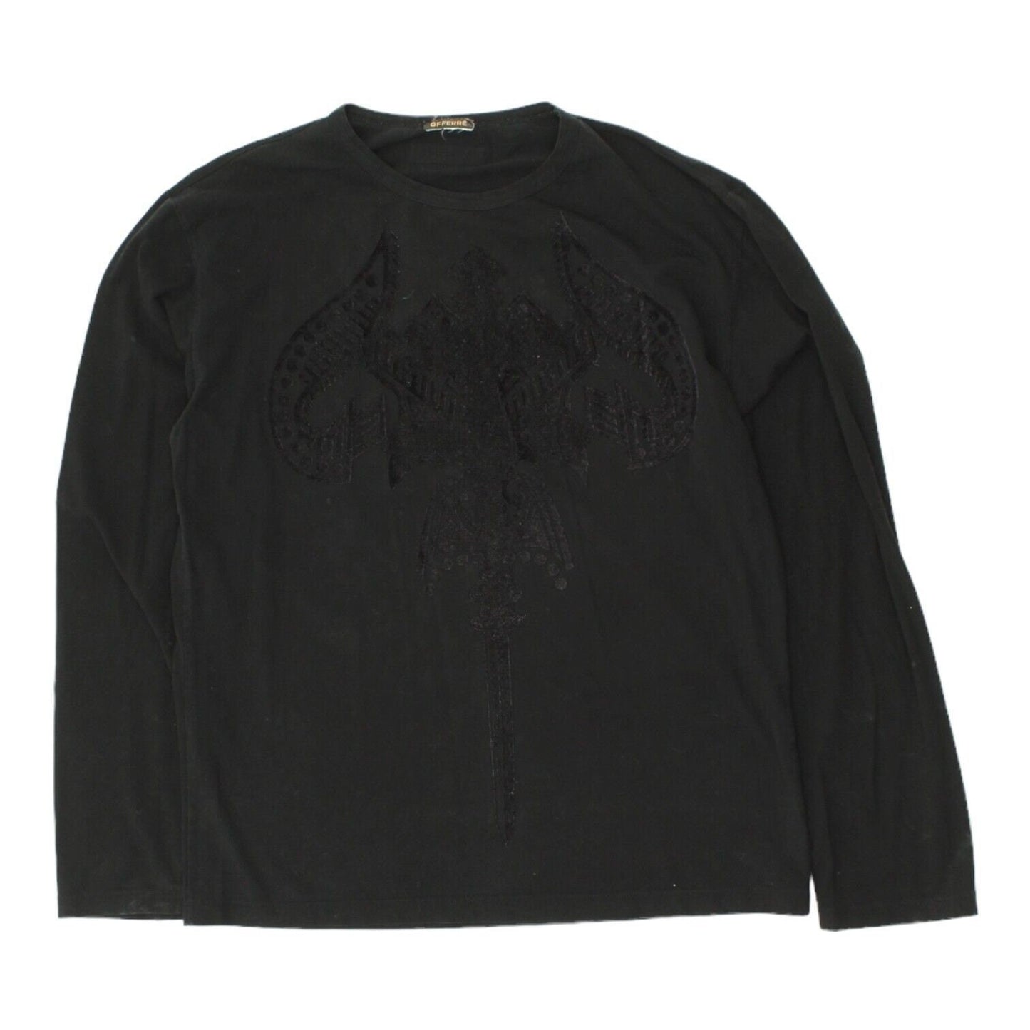 Gianfranco Womens Black Pattern Long Sleeve Top Vintage High End Designer VTG Graphic Tee – Cozy Vibes · Perfect For Daily Wear