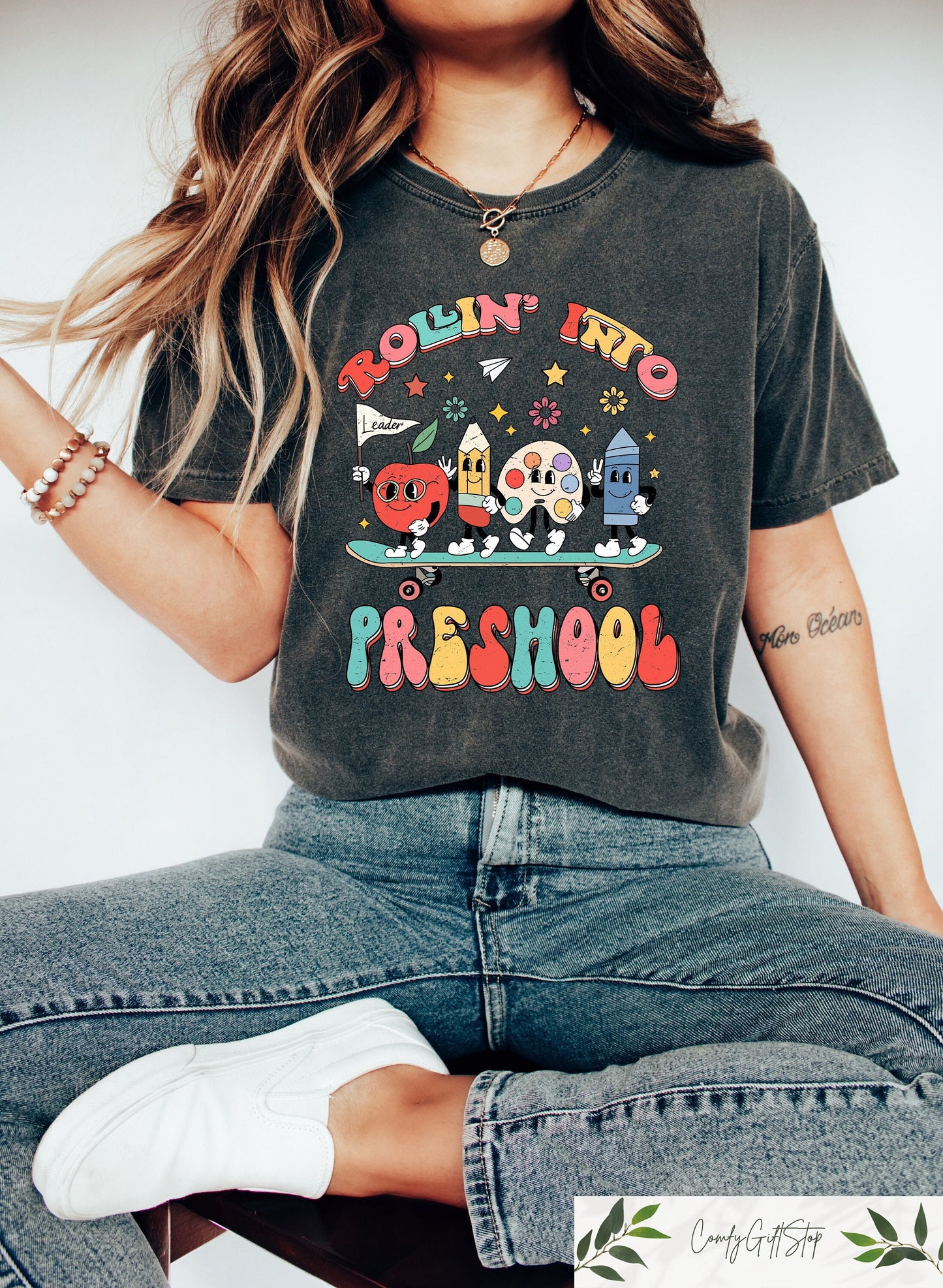 Happy First Day Of School Shirt Rollin Into Preshool Funny Preschool Tshirt Back To School Gifts Preschool Matching Shirts Graphic Tee – Warm & Stylish · Top Pick For Any Outfit