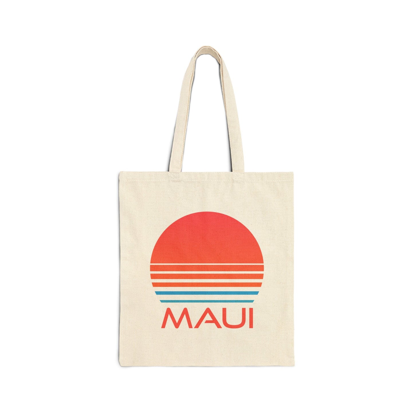 Maui Hawaii Retro 80s Cotton Canvas Maui Tote Bag Personalization Available Tote Bag – Aesthetic Look · High-Quality Print