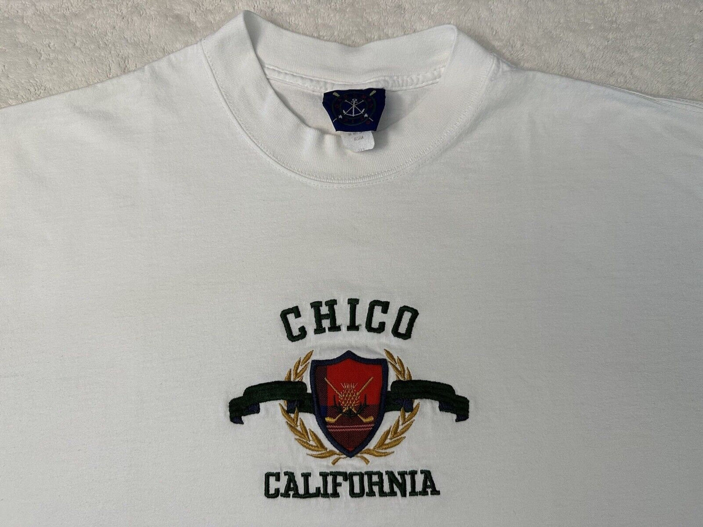 Vintage 1990s Chico California Golf Golfing Embroidered Golfer T Shirt XL XXL Graphic Tee – Soft Feel · Great Gift For Fans