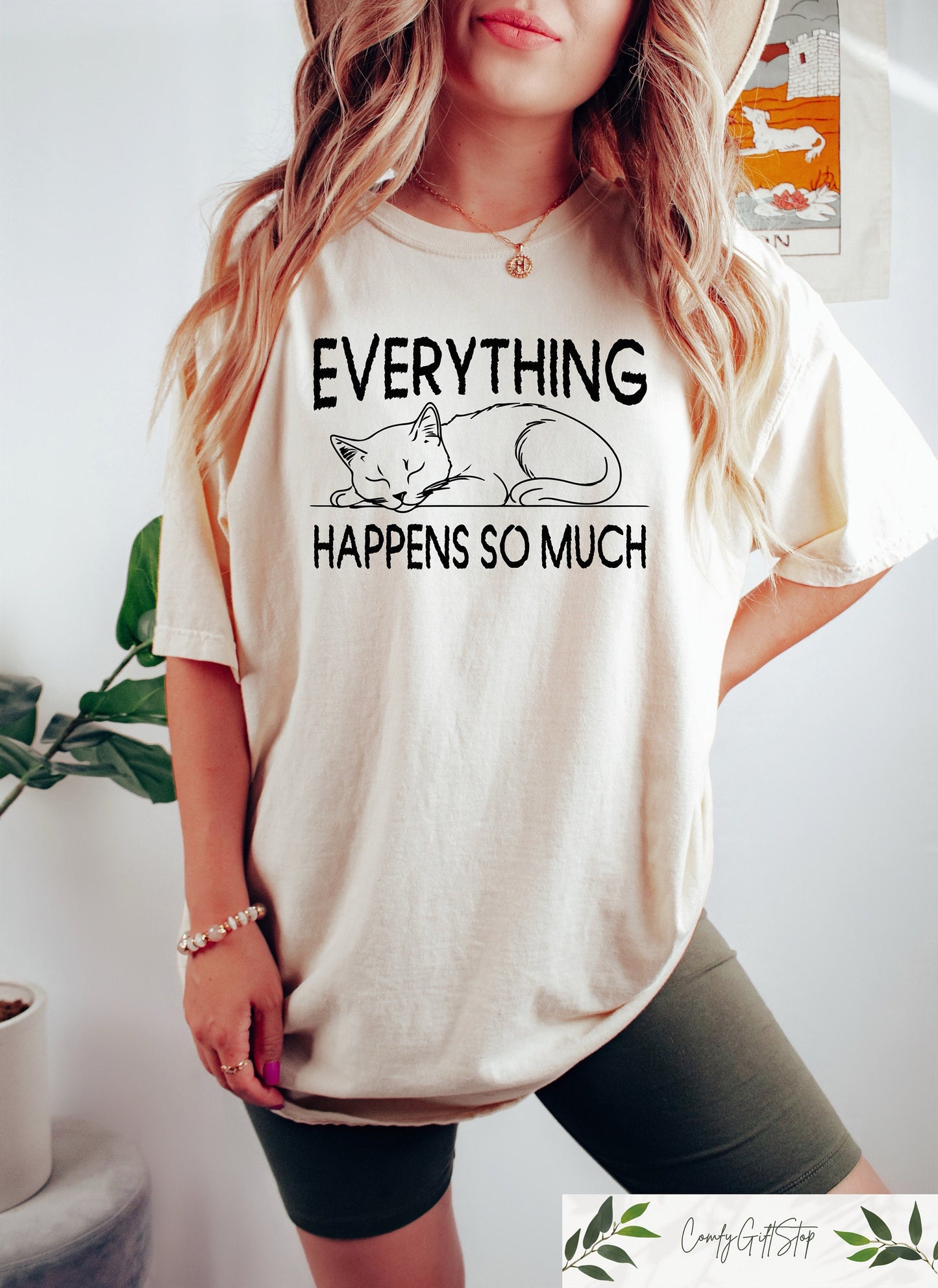 Funny Cat Everything Happens So Much Shirt Retro Cat Tshirt Cat Graphic Tee Cat Lover Gift Trendy Cat Shirt Gift for Cat Mom Graphic Tee – Aesthetic Look · Top Pick For Any Outfit