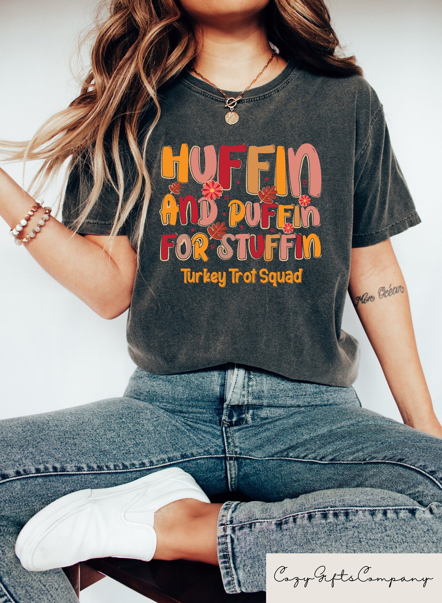 Turkey Trot Squad Shirts Family Thanksgiving Trot Squad Shirt Matching Fall Friendsgiving Shirt Huffin and Puffin for Stuffin Tee Graphic Tee – Warm & Stylish · Trending Graphic Apparel