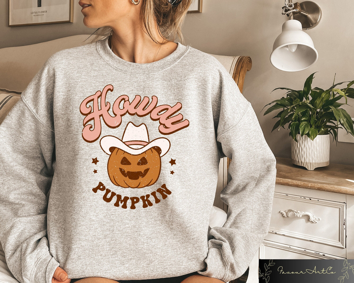 Howdy Pumpkin Sweatshirt Halloween Sweatshirt Country Girl Halloween Tshirt Halloween Gifts Western Halloween Party Shirts Spooky Gifts Sweatshirt – Cozy Vibes · High-Quality Print