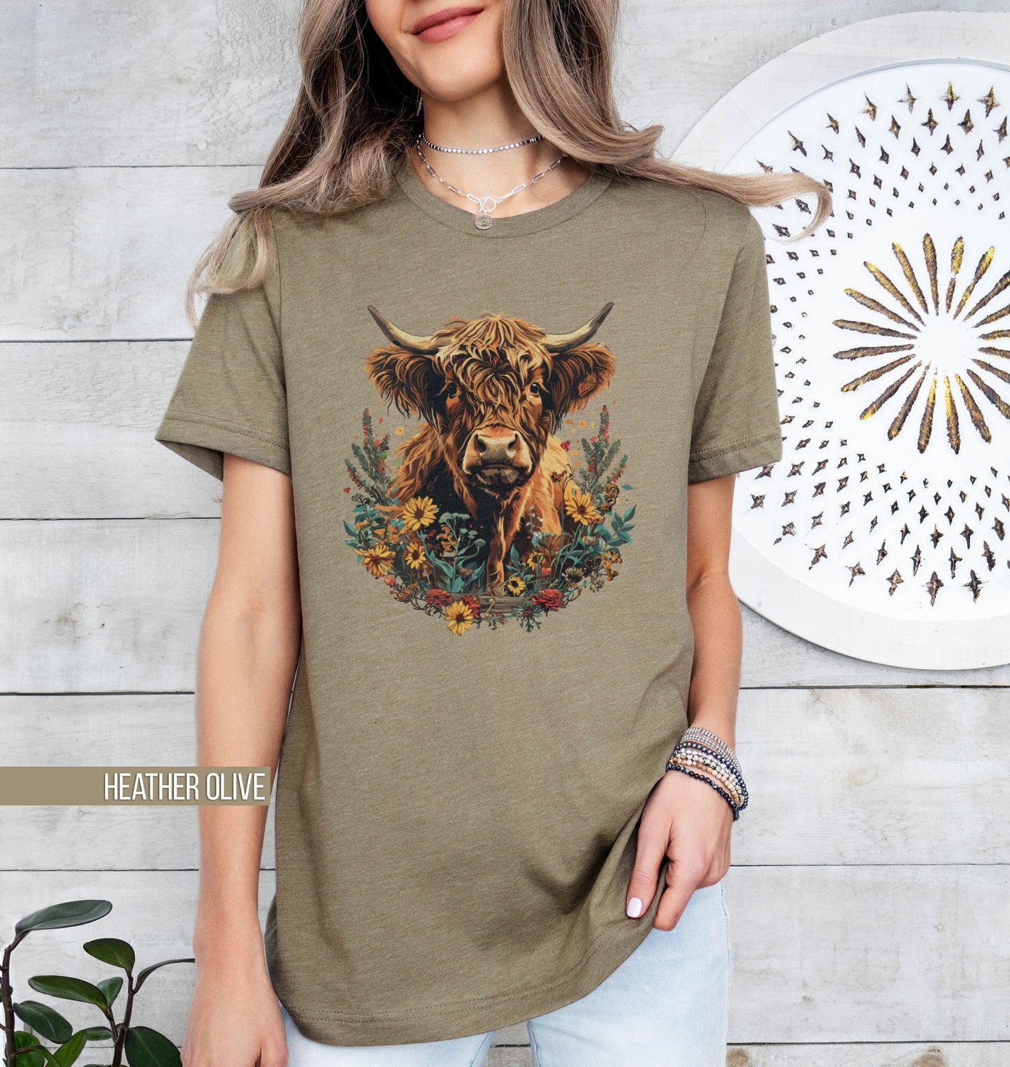 Floral Highland Cow Shirt Boho Style Shirt Cute Western Tee Farm Animal Shirt Gift for Cowgirls Trendy Texas Western Shirt Graphic Tee – Fan Favorite · Trending Graphic Apparel