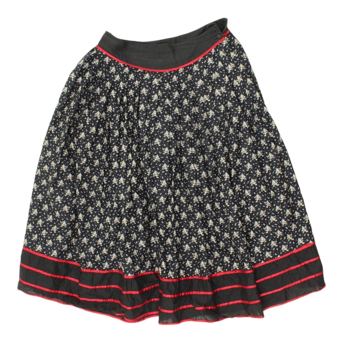 Byblos Womens Black Patterned Pleated Midi Skirt Vintage High End Designer VTG Graphic Tee – Soft Feel · High-Quality Print