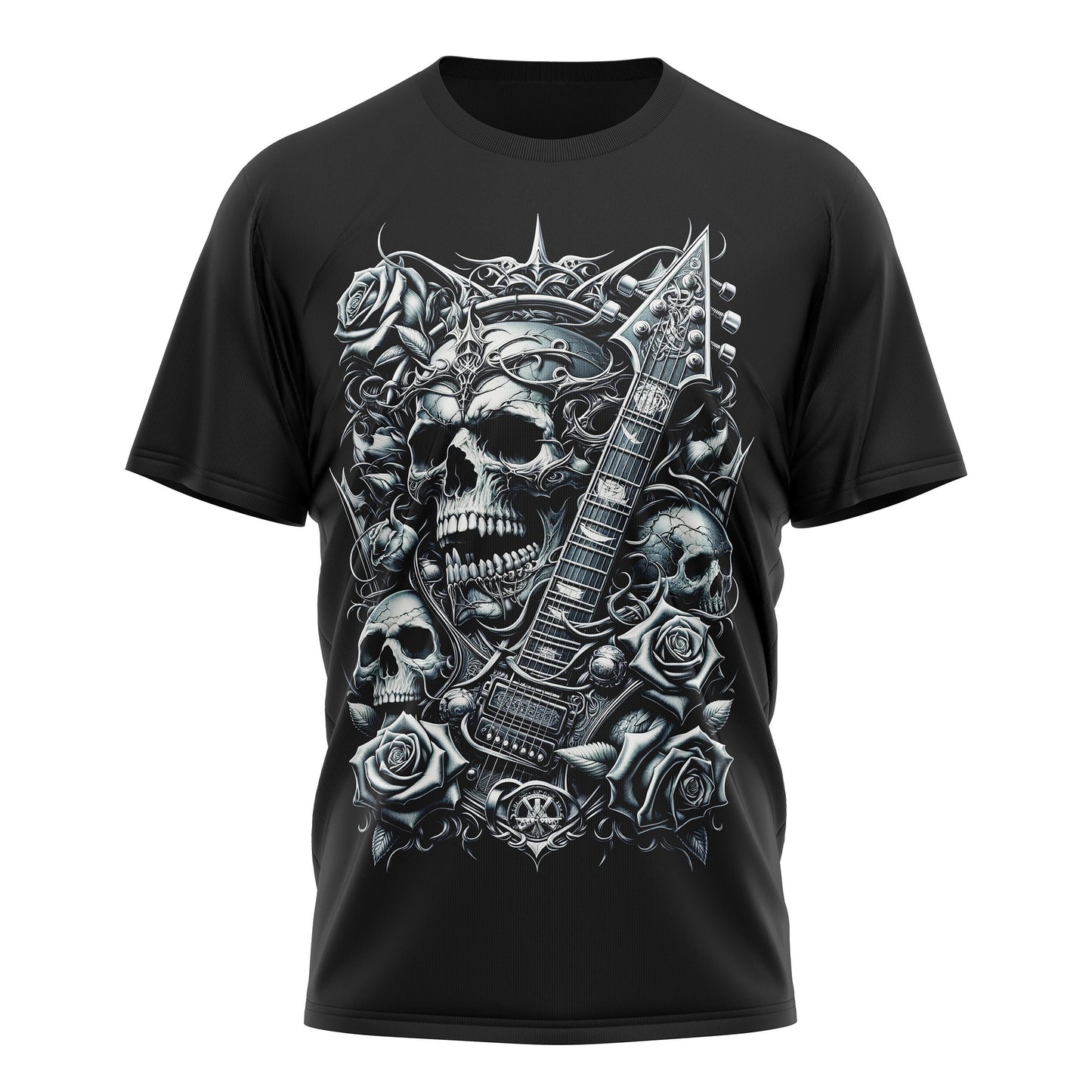 Skulls and Roses Rock Gothic Reaper Heavy Metal Men39s T Shirt Graphic Tee – Warm & Stylish · Great Gift For Fans