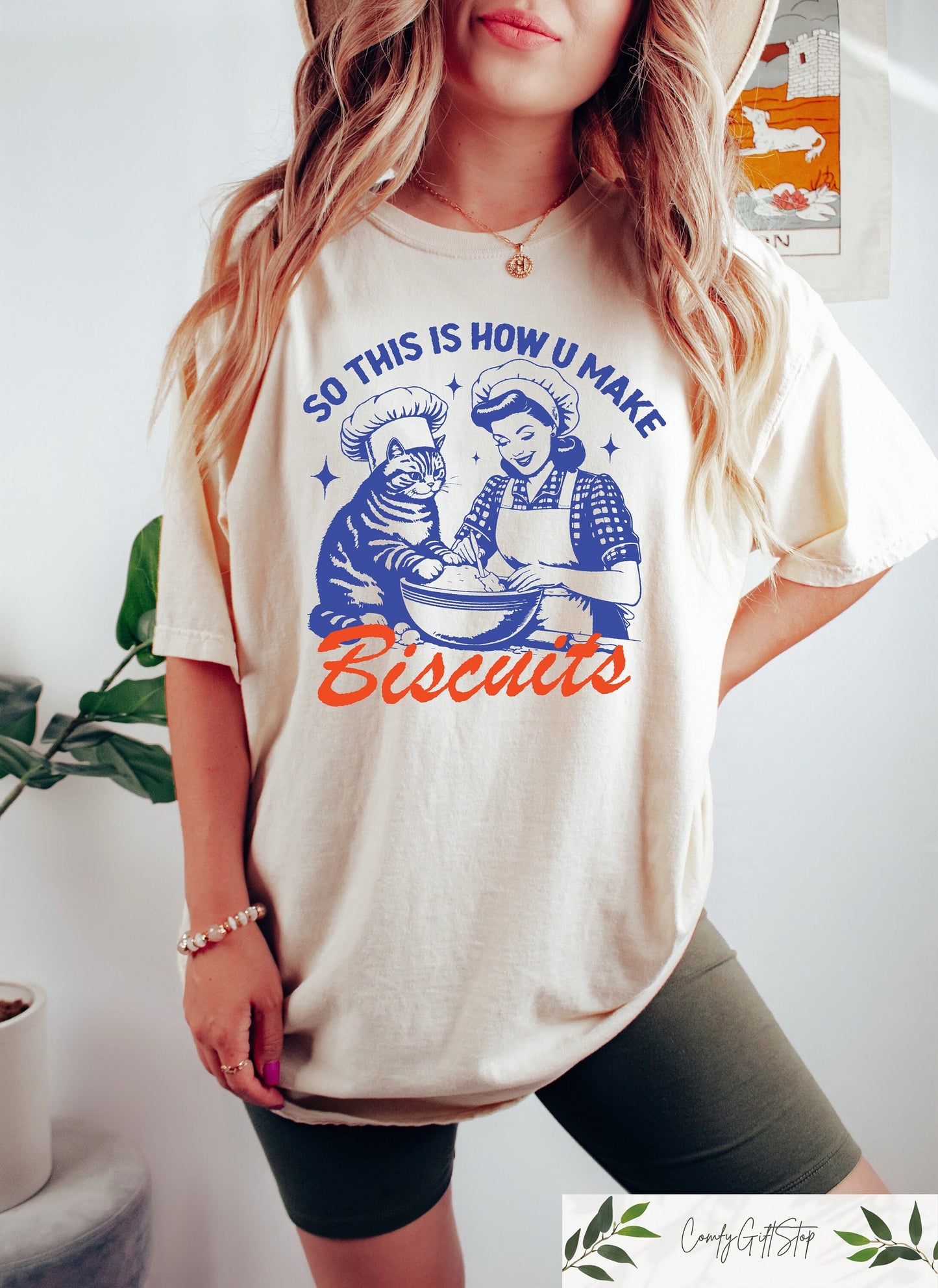 So This Is How You Make Biscuits Shirt Retro Cat Biscuit Tshirt Gift for Cat Lover Bread Making Tee Gift for Baker Cat Mom Funny Shirt Graphic Tee – Warm & Stylish · Perfect For Daily Wear