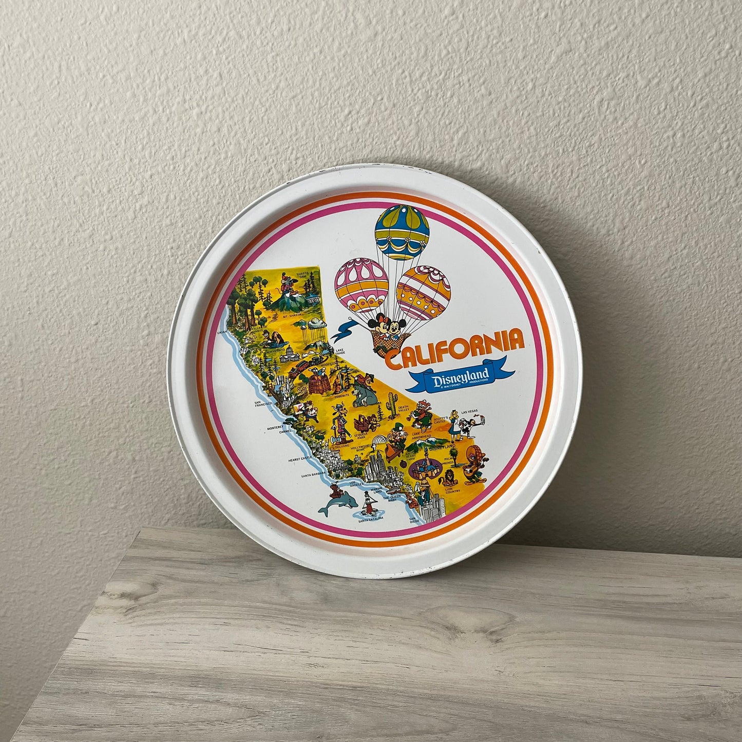 Vintage Disney California Tin Souvenir Plate Graphic Tee – Easygoing Wear · Top Pick For Any Outfit