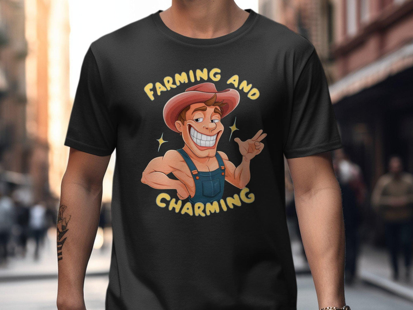 Farming And Charming Farmer39s T Shirt Graphic Tee – Feel-Good Design · Top Pick For Any Outfit