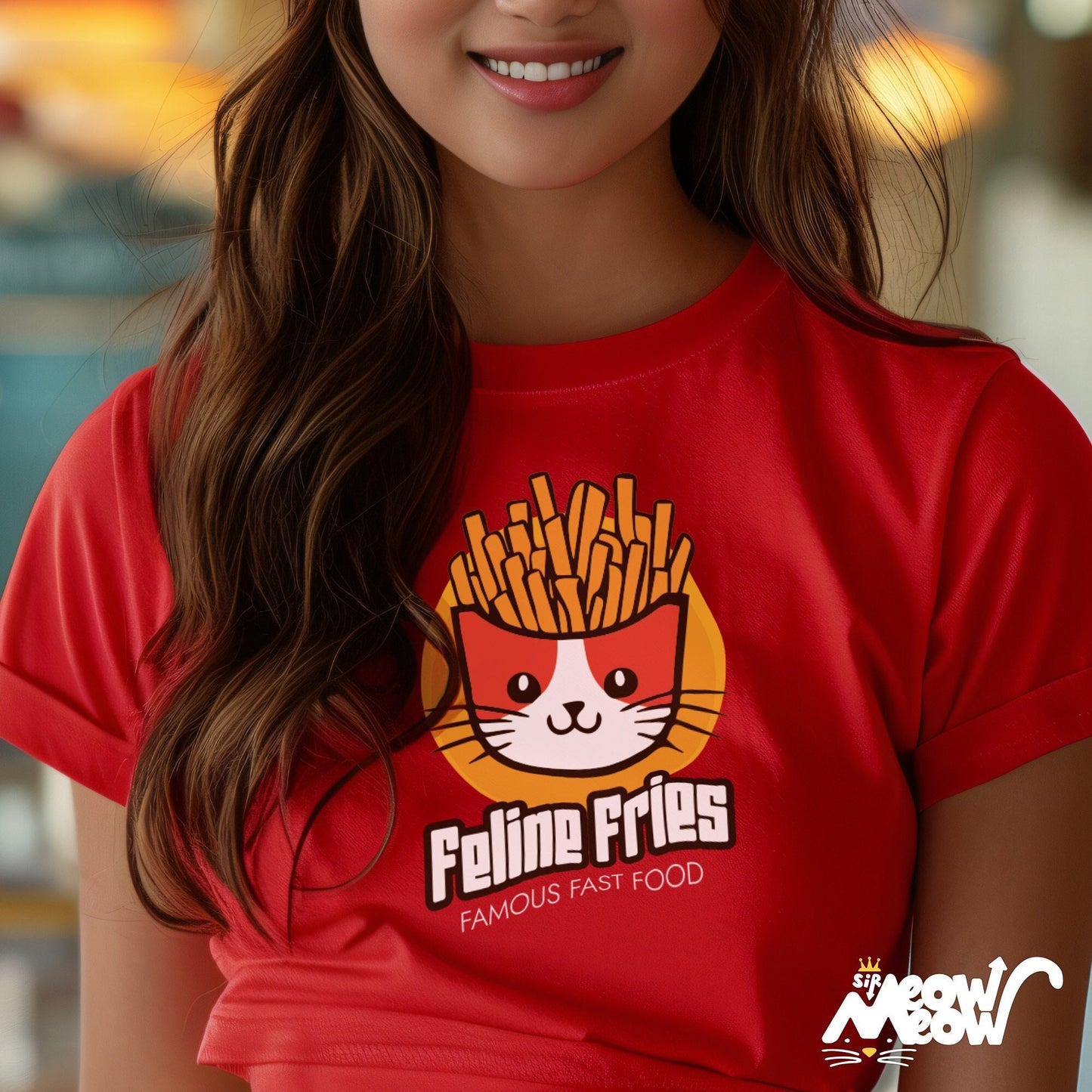 Feline Fries T Shirt Funny Cat Fast Food Unisex Tee Perfect for Cat Lovers and Foodies Unique Gift Idea Graphic Tee – Warm & Stylish · High-Quality Print