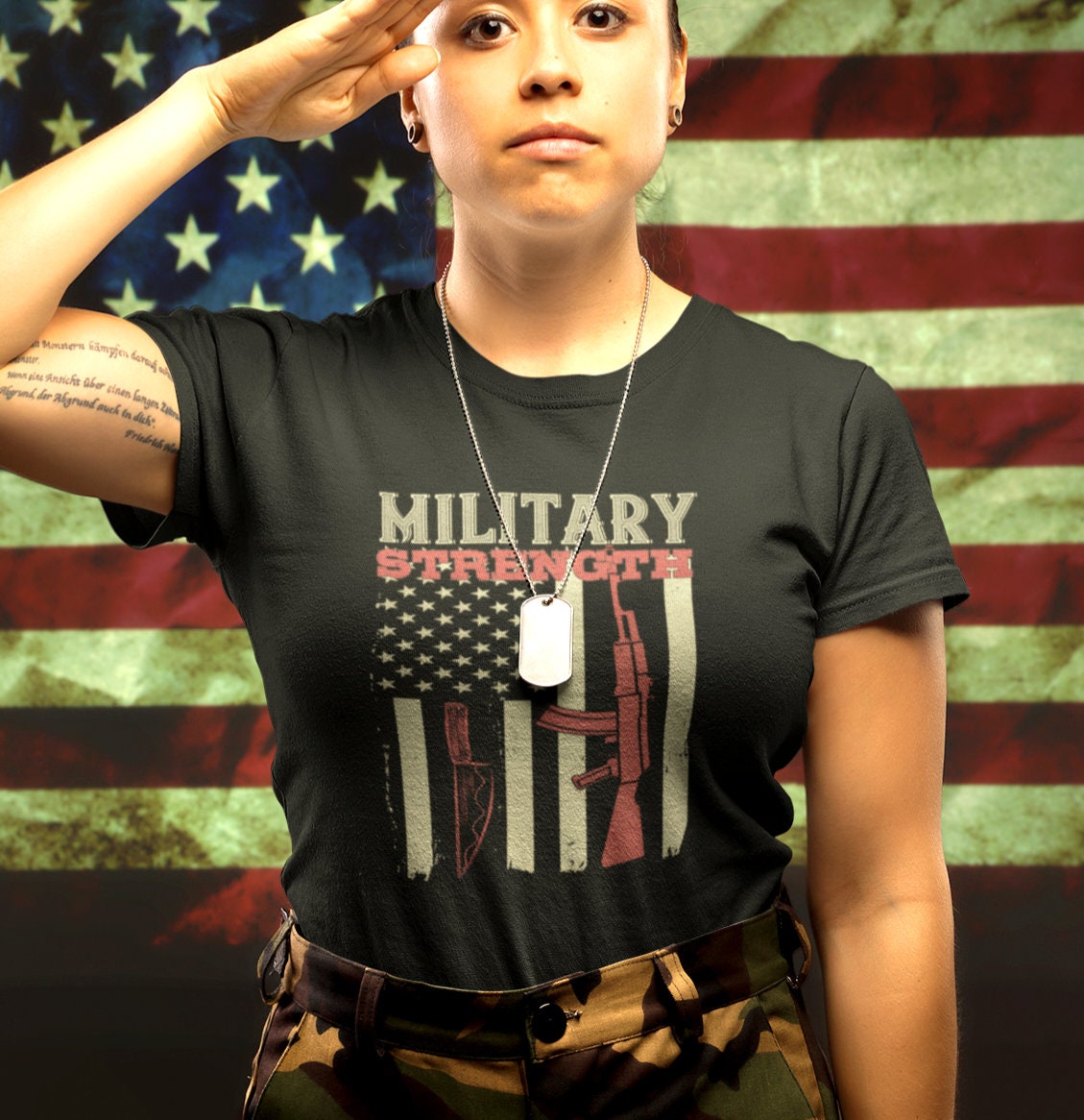 American Military Shirt Christian Military Tee USA Patriotic Pride Shirt American Servicemen Support Soft Unisex Graphic Tee Graphic Tee – Feel-Good Design · High-Quality Print
