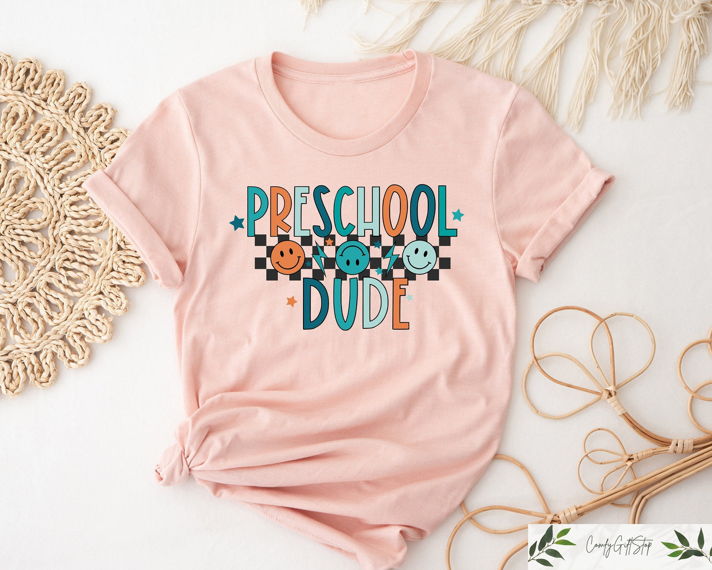 Preschool Dude Toddler Shirt Retro Back to School Tee Cute First Day Of Preschool Tshirt Teacher Gifts Graphic Tee – Cozy Vibes · High-Quality Print
