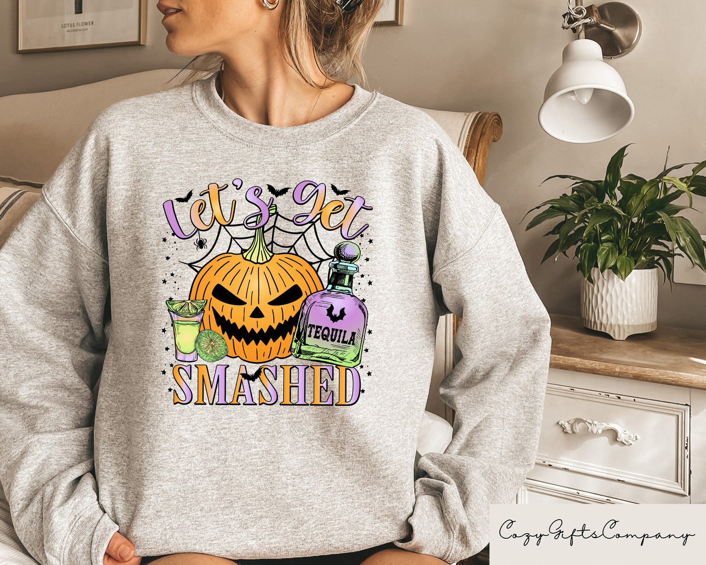 Let39s Get Smashed Halloween Shirt Pumpkin Halloween Sweatshirt Spooky Season Crewneck Family Matching Halloween Tshirt Hallowee Gift Sweatshirt – Everyday Comfort · Great Gift For Fans