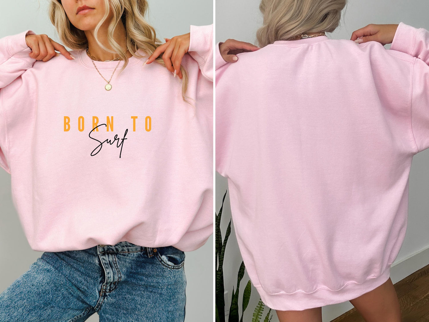 Surf Sweatshirt Born To Surf Strand Sweatshirt Bequeme Surf Kleidung Ideal als Geschenk fr Surfer Surf Enthusiasten Sweatshirt – Warm & Stylish · Perfect For Daily Wear