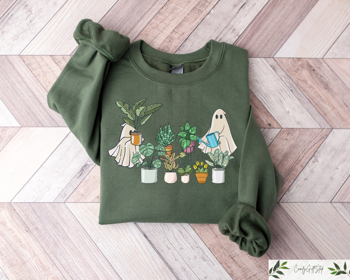 Funny Plant Ghost Sweatshirt Halloween Plant Lady Shirt Hallowen Gift Ghost Crewneck Sweatshirt Spooky Season Shirt Halloween Party Sweatshirt – Bold Style · Must-Have Style