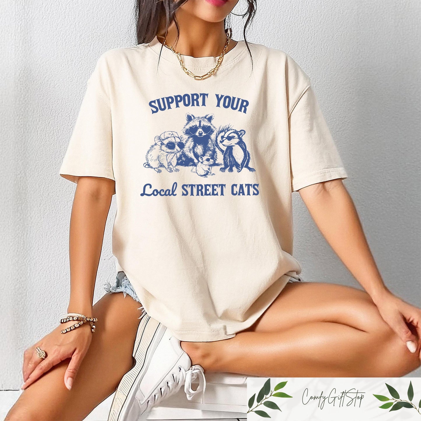 Support Local Street Cats Shirt Raccoon Street Cats Shirt Trash Panda Sweatshirt Meme Shirt Gag Gift Raccoon Graphic Shirt for Women Sweatshirt – Fan Favorite · Perfect For Daily Wear