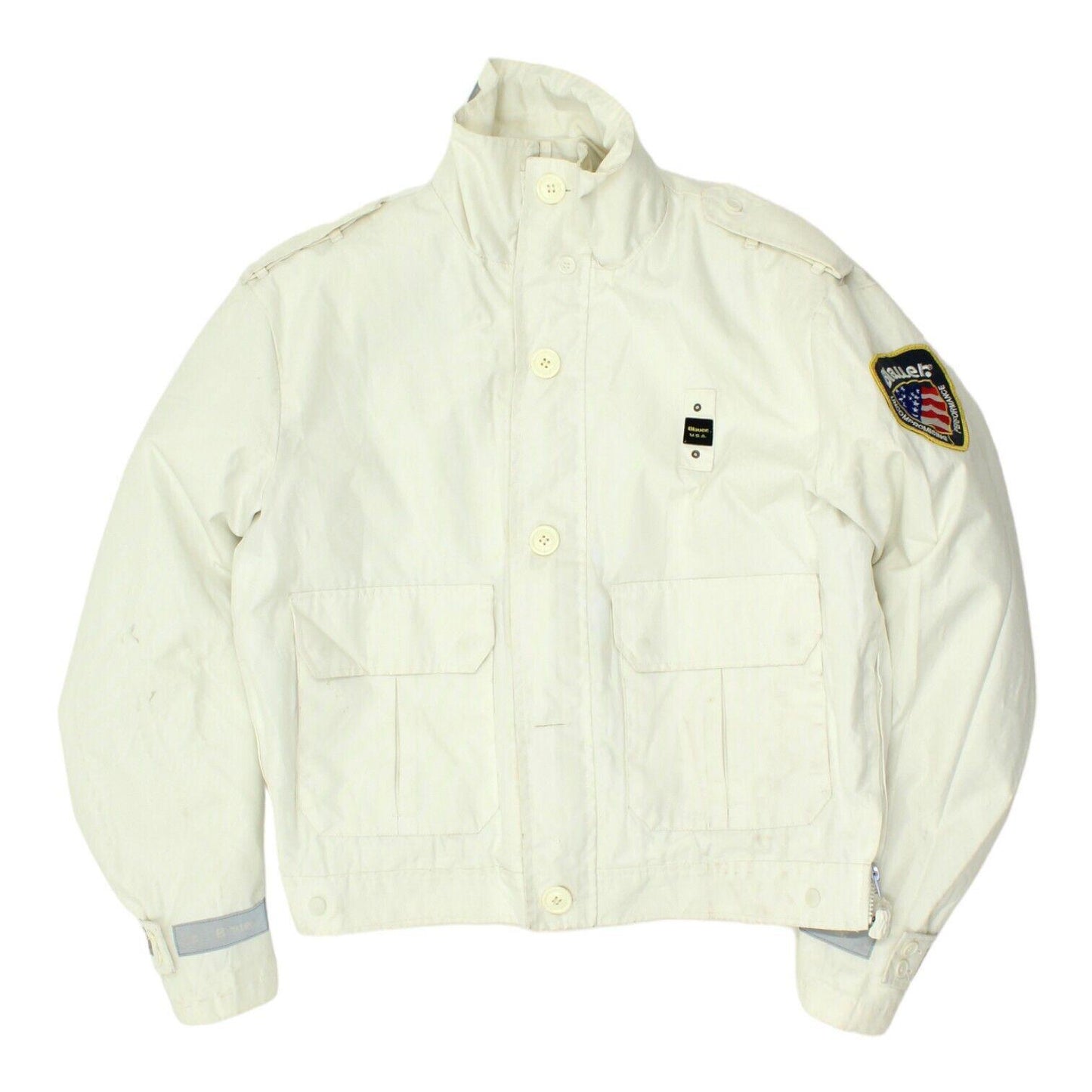 Blauer Mens White Quilt Lined Heavyweight Jacket Vintage High End Designer VTG Graphic Tee – Bold Style · Must-Have Style