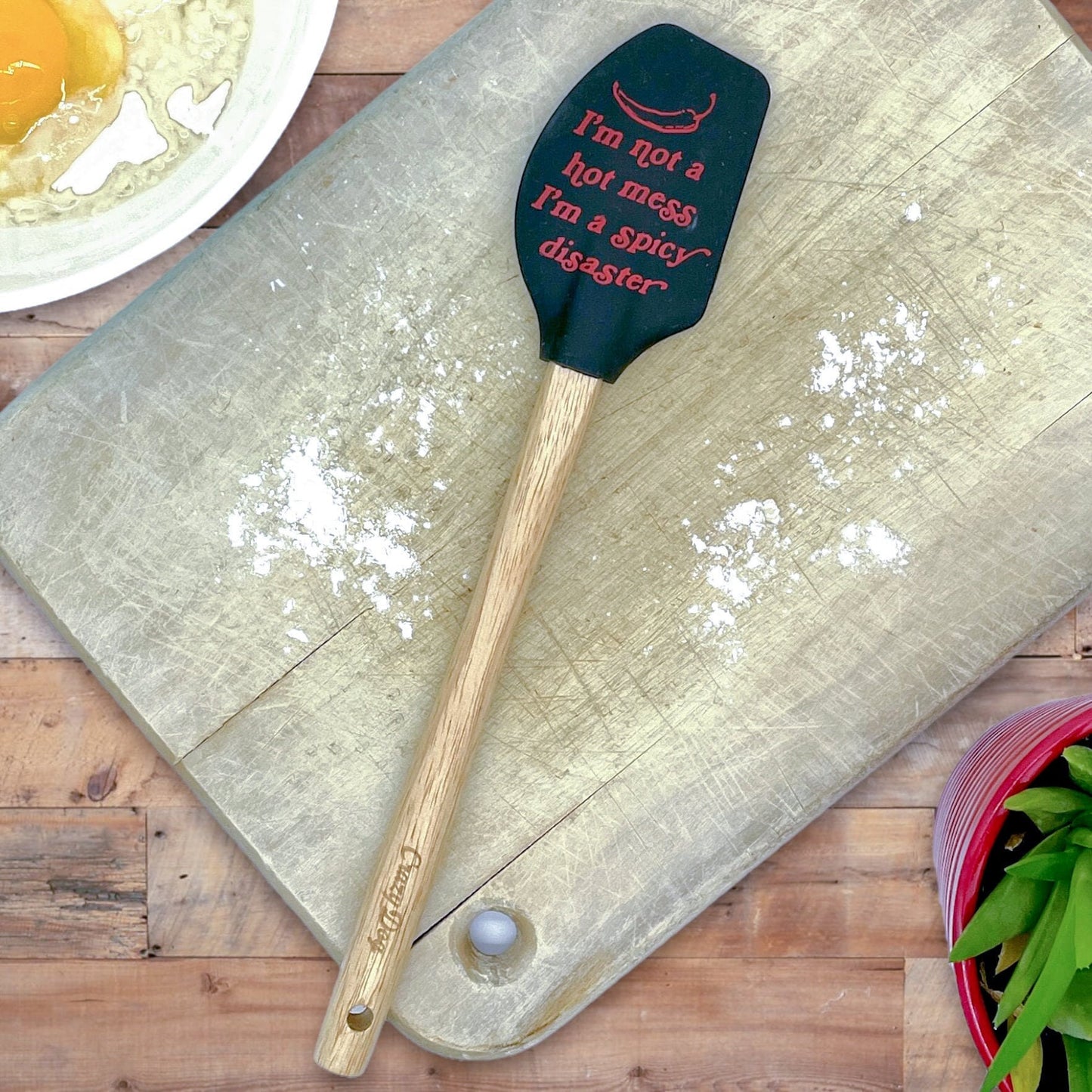 Silicone Kitchen Spatula Cooking Tool Delicious Meals Not A Hot Mess Spicy Disaster Baker Gift Housewarming Gifts Bridal Shower Gift Graphic Tee – Easygoing Wear · Must-Have Style
