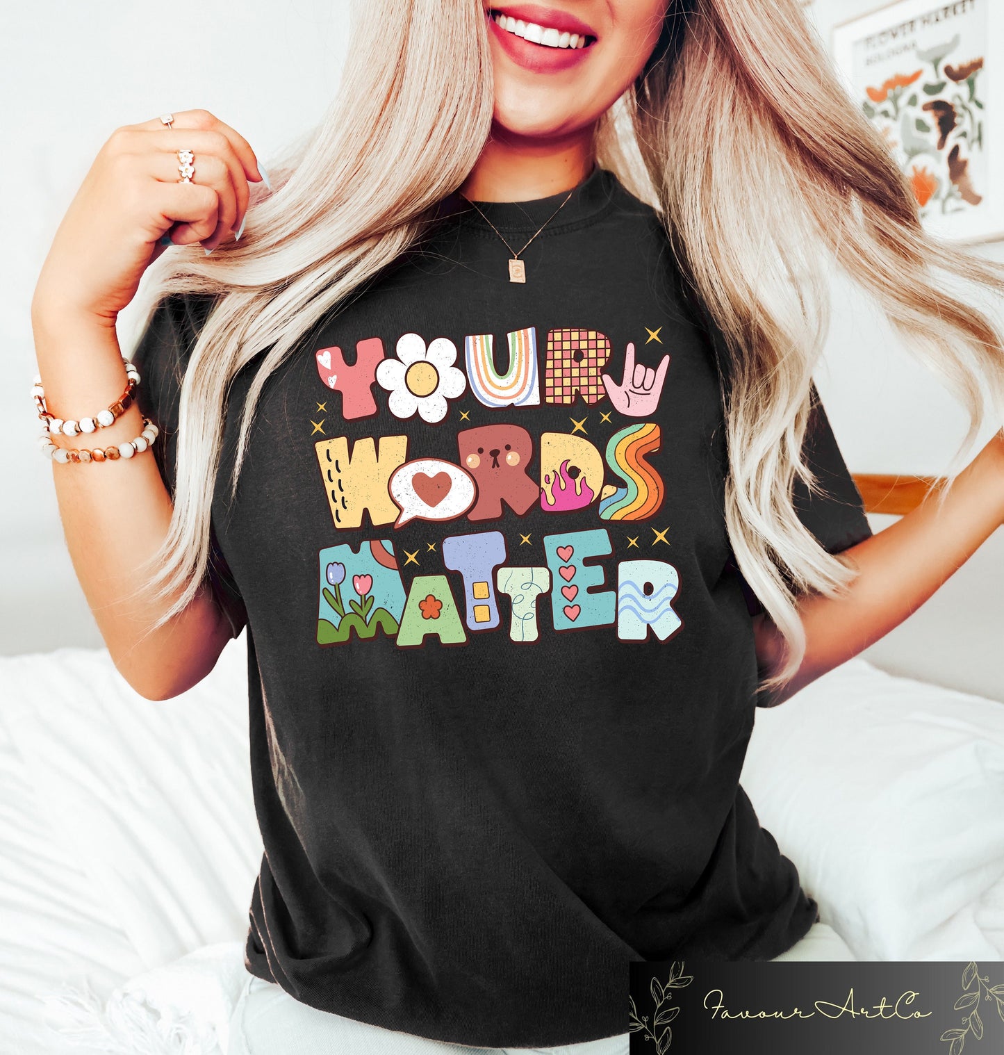 Your Words Matter Special Education Teacher Comfort Shirts Retro Sped Teacher Shirt Neurodiversity Rbt Inclusion Shirt OT Teachers Gift Graphic Tee – Fan Favorite · High-Quality Print
