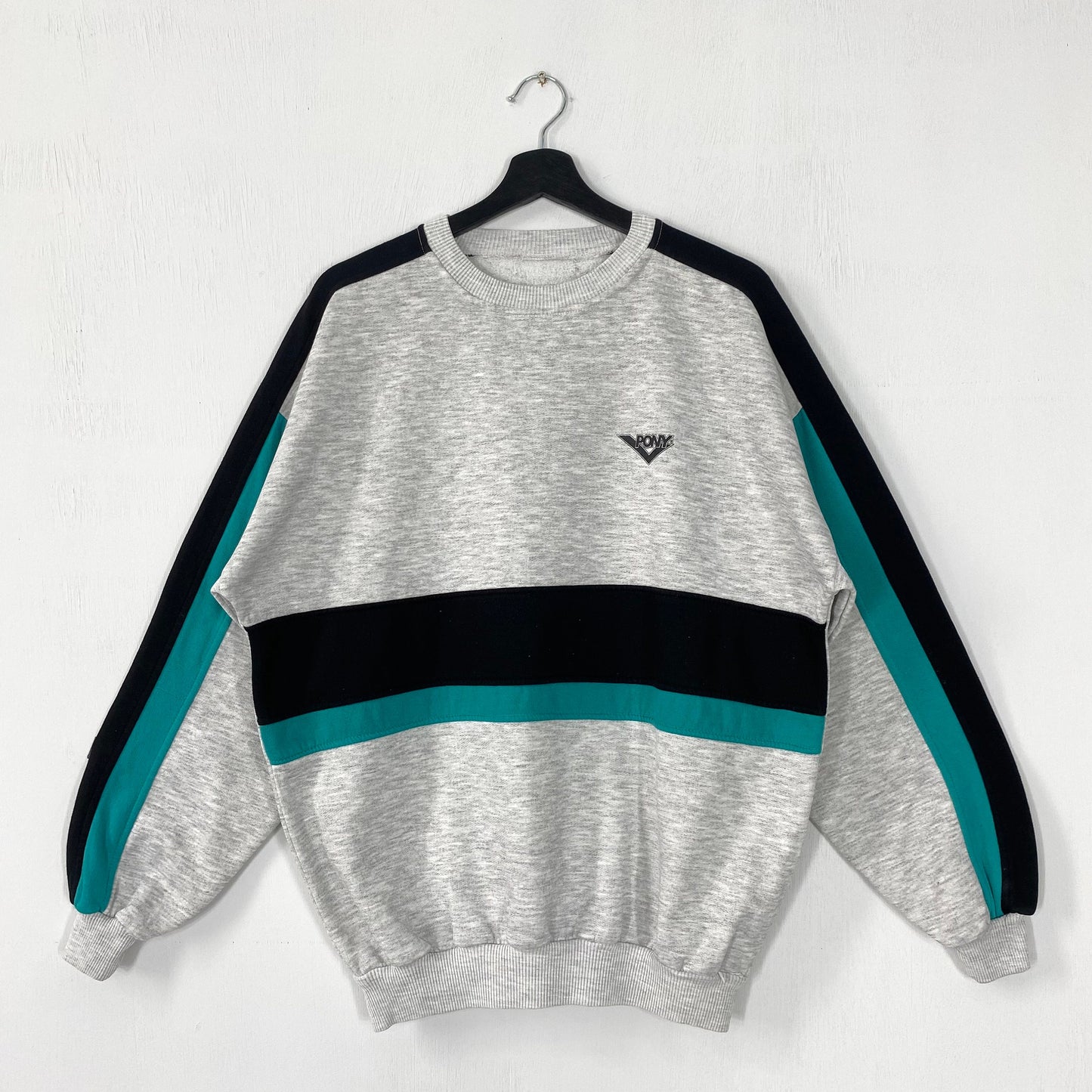 Vintage Pony Sweatshirt Pony Crewneck Pony Sweater Pullover Casual Streetwear Pony Print Logo Grey Large Sweatshirt – Easygoing Wear · Perfect For Daily Wear