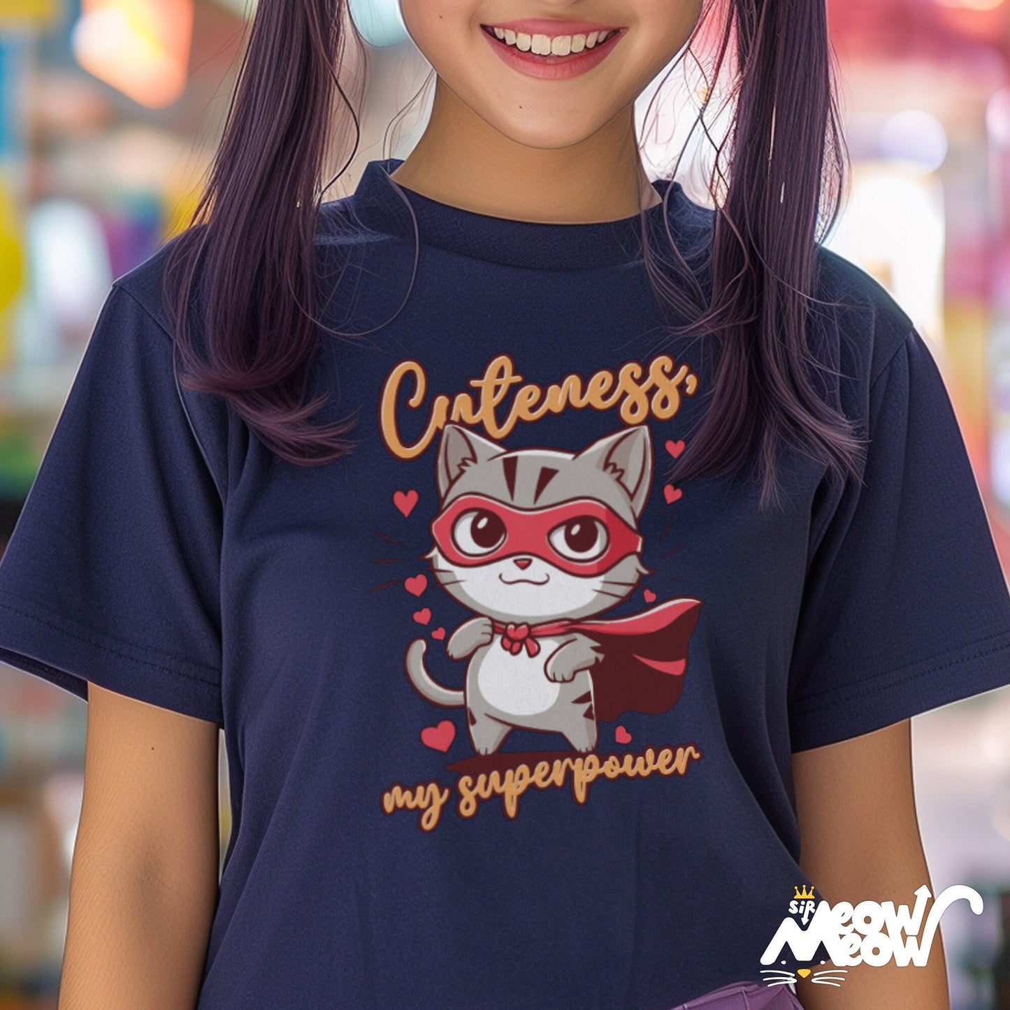 Cuteness My Superpower T Shirt Adorable Superhero Cat Unisex Tee Perfect for Cat Lovers Unique Gift Idea Graphic Tee – Soft Feel · Great Gift For Fans